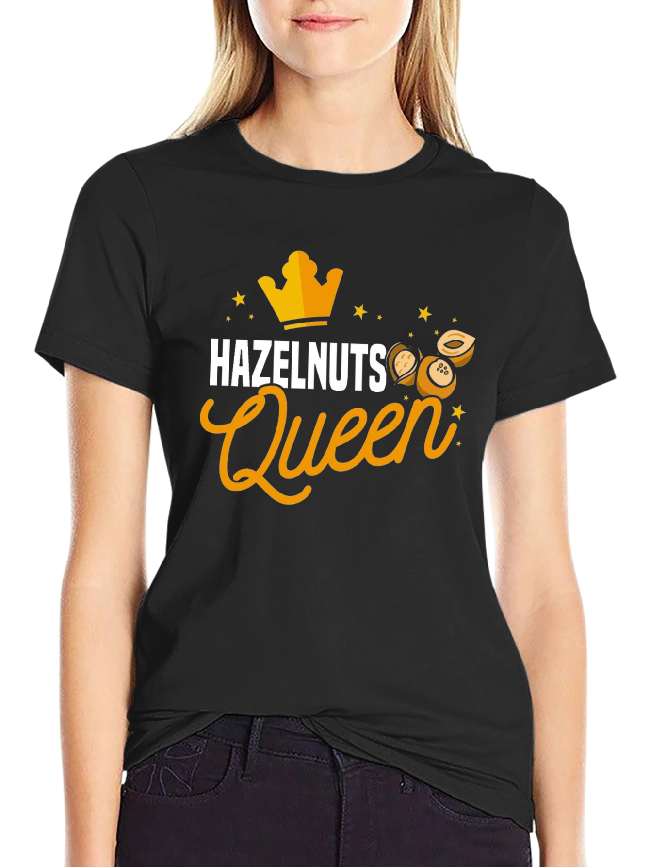 Hazelnuts Queen Black T-Shirt