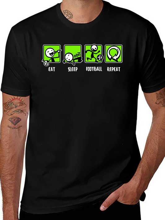 Eat Sleep Football Repeat T-Shirt