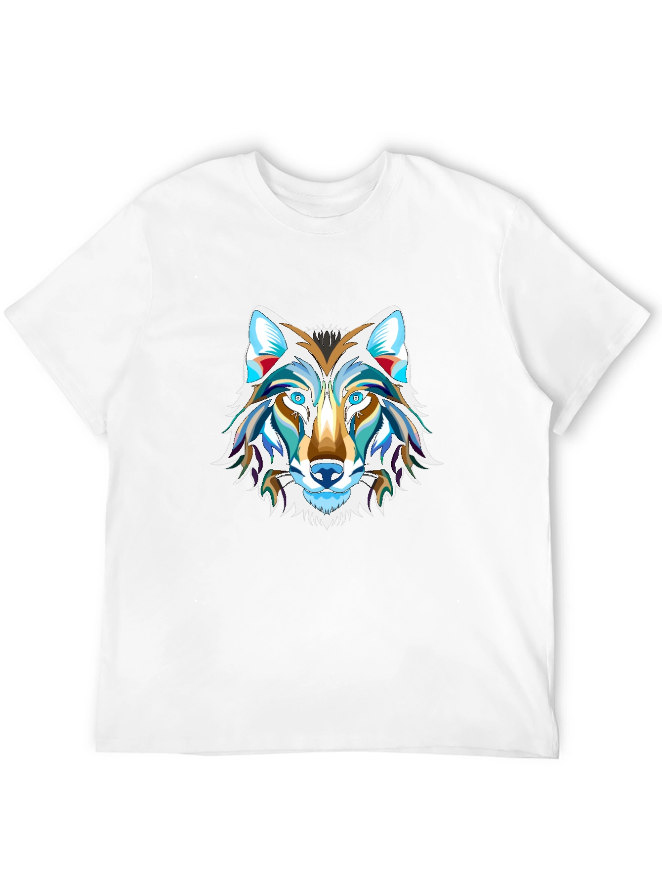Mens Black Graphic Tee - Wolf Design