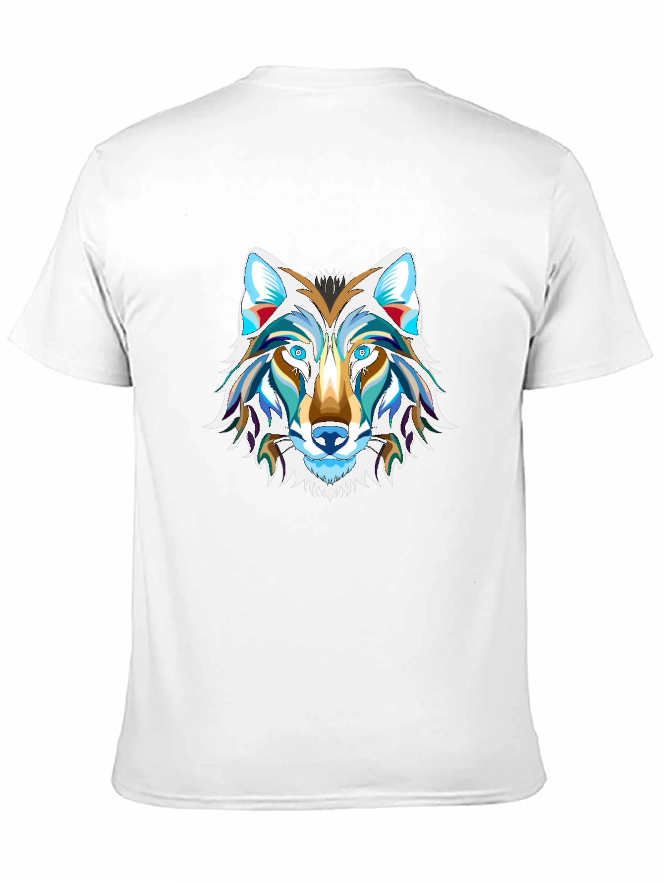 Mens Black Graphic Tee - Wolf Design