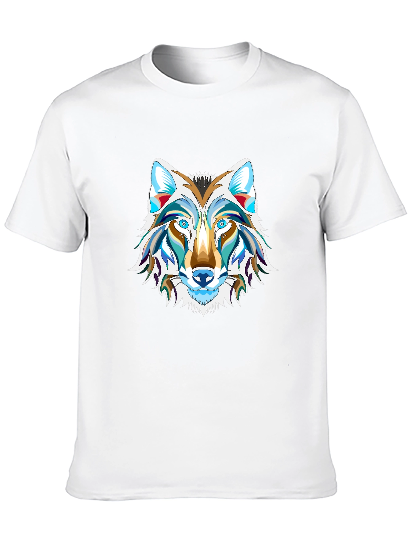 Mens Black Graphic Tee - Wolf Design