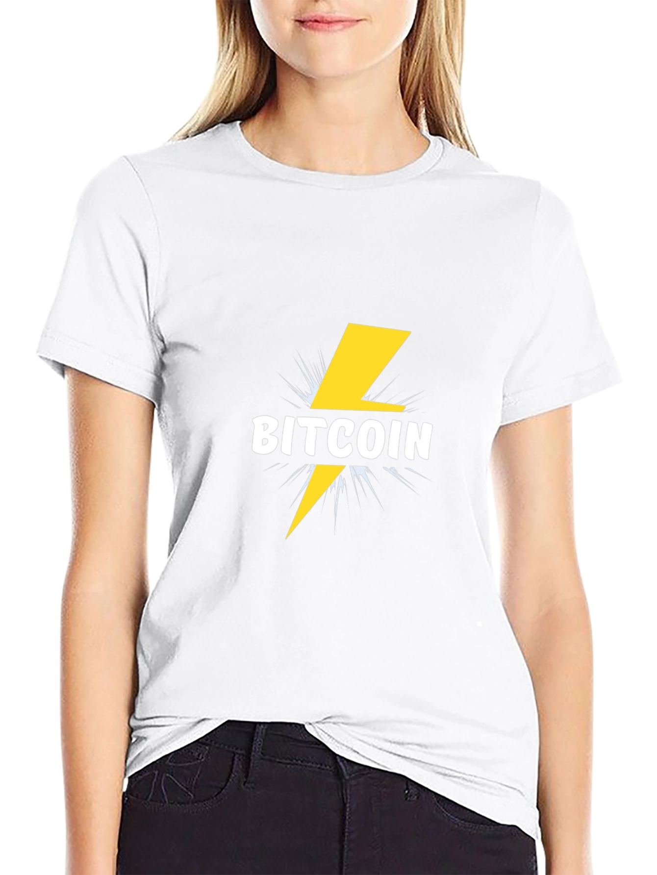 Bitcoin Lightning Bolt Graphic Tee - Black