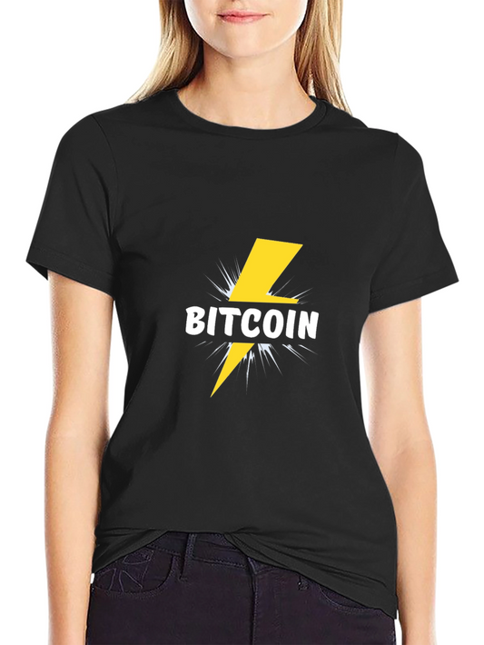 Bitcoin Lightning Bolt Graphic Tee - Black