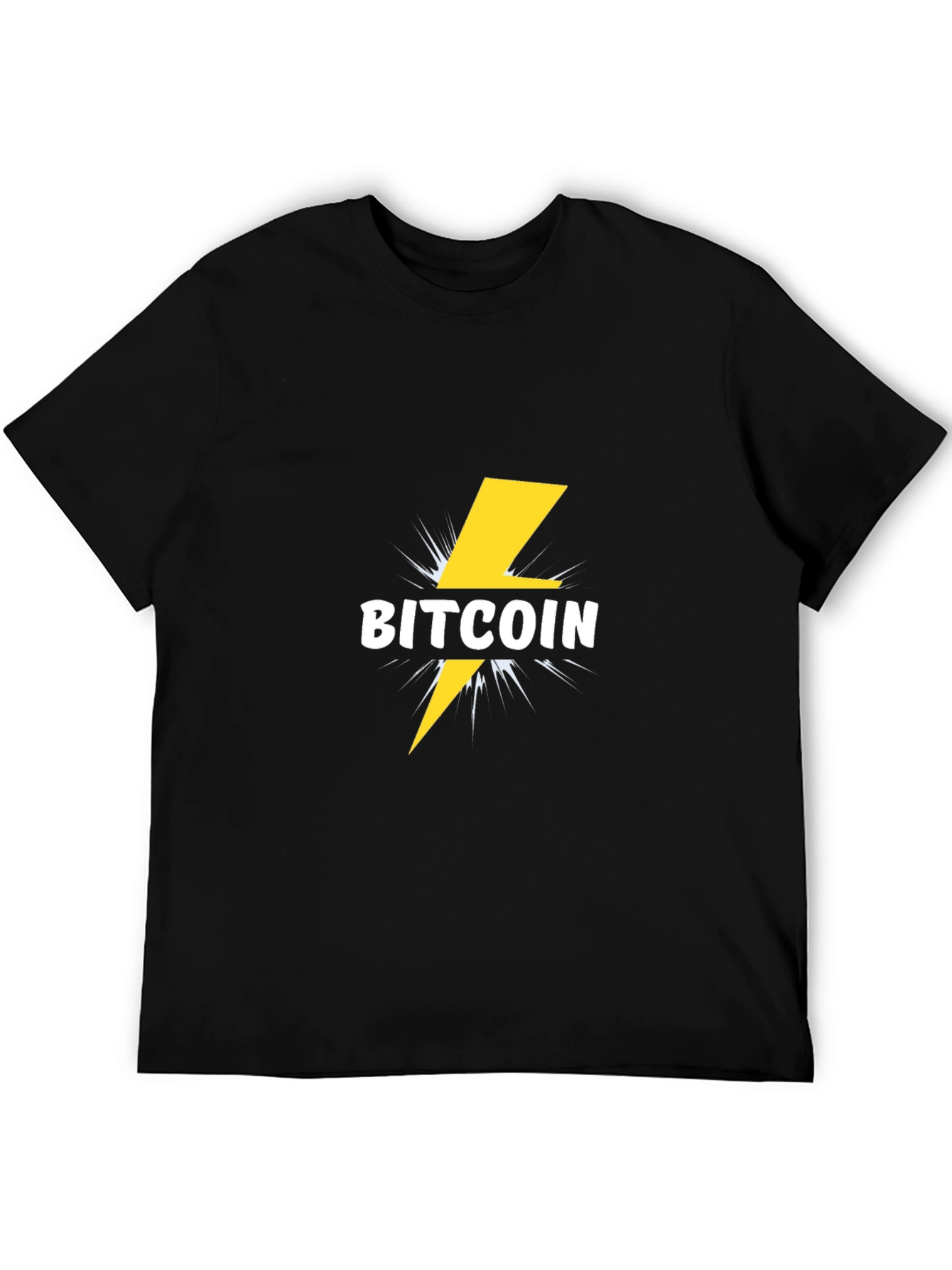 Bitcoin Lightning Bolt Graphic Tee - Black
