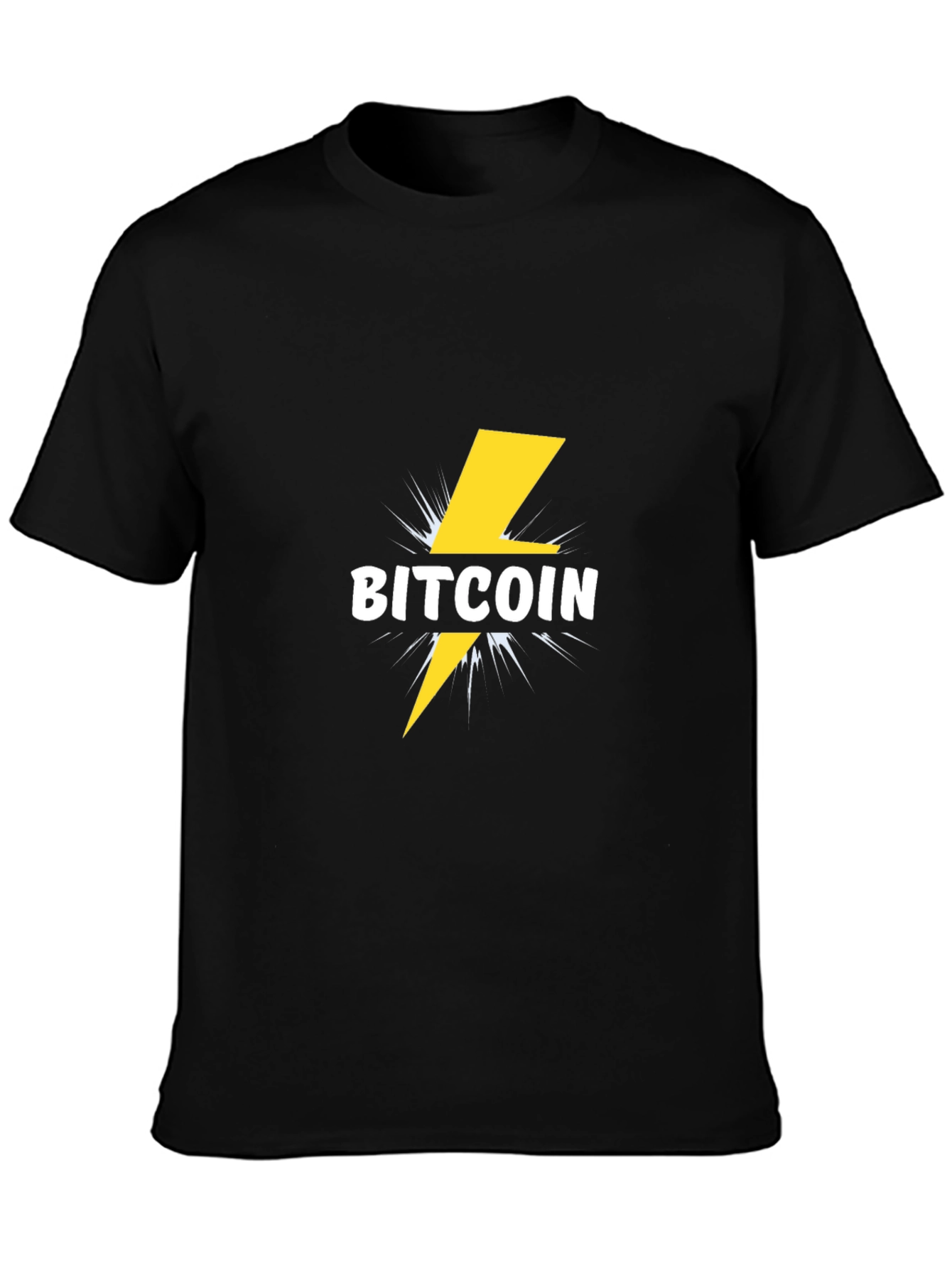 Bitcoin Lightning Bolt Graphic Tee - Black