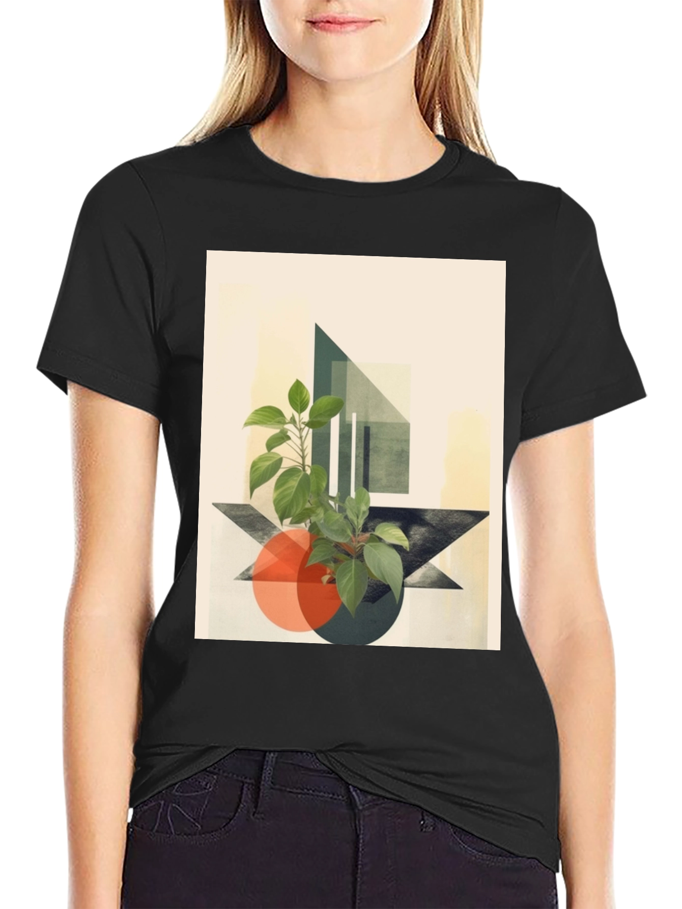 Abstract Geometric Plant T-Shirt