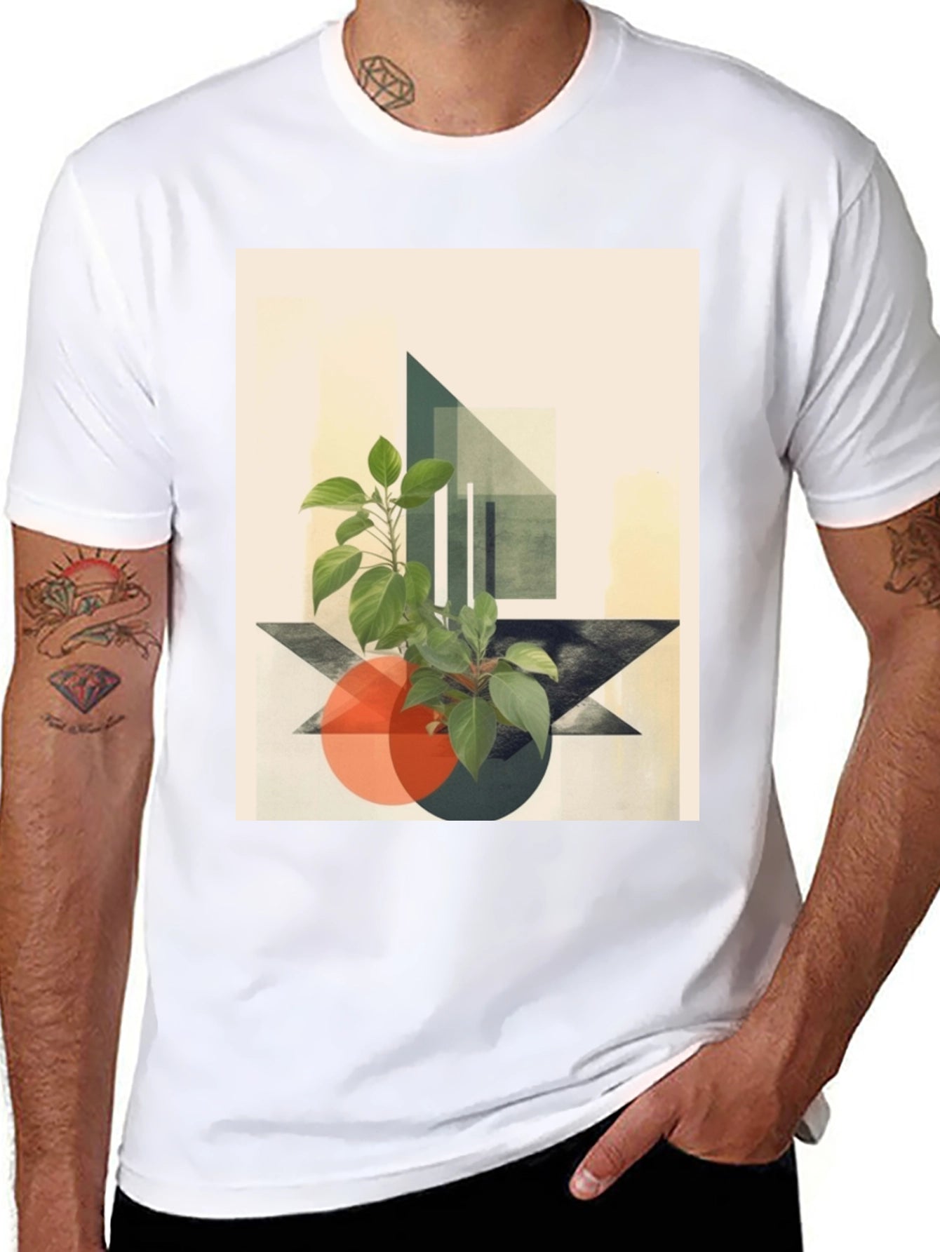 Abstract Geometric Plant T-Shirt