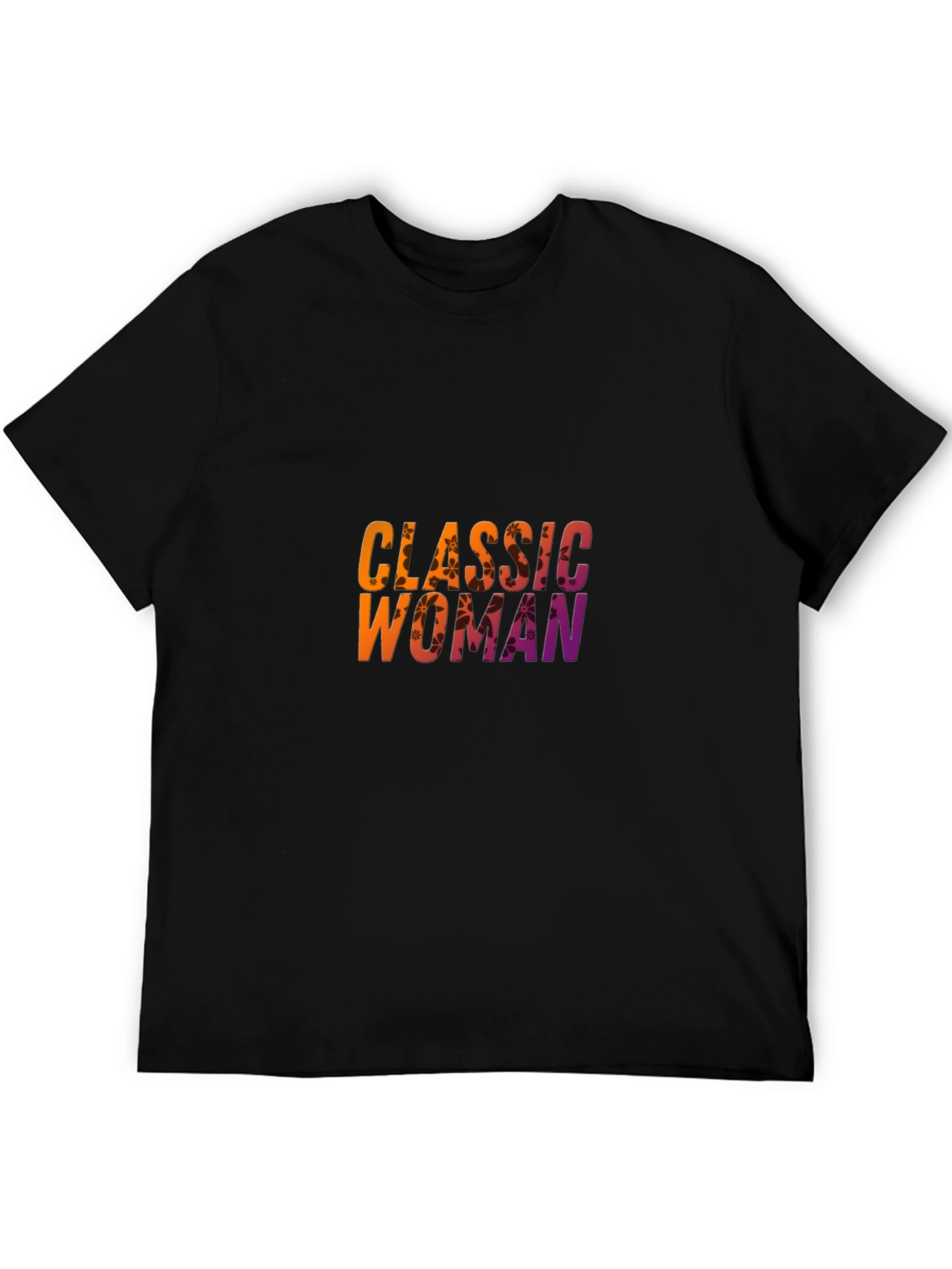 Classic Woman Graphic Print Black T-Shirt