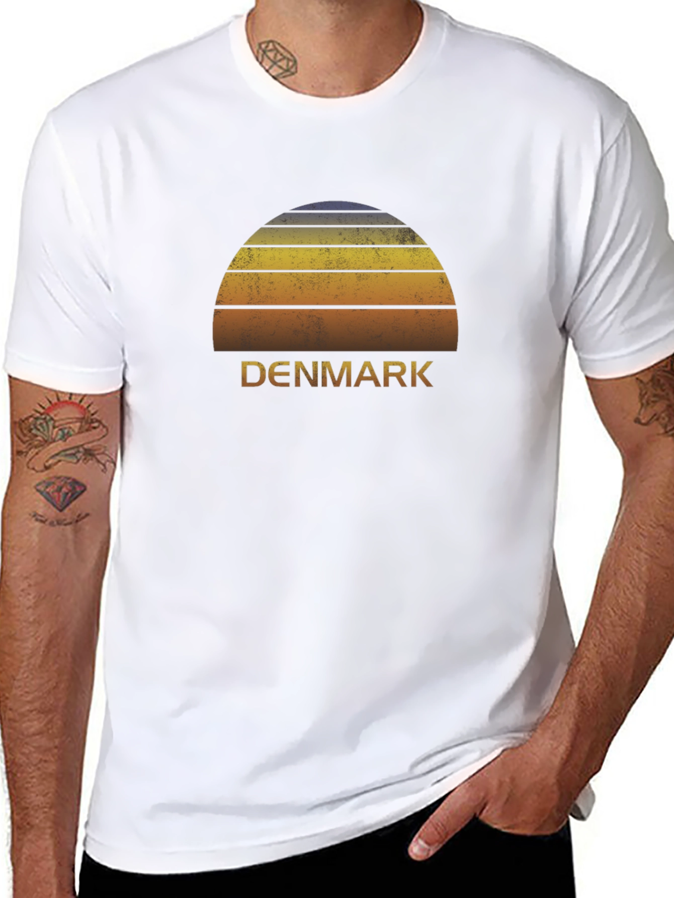 Denmark Sunset Graphic Tee - Retro Style