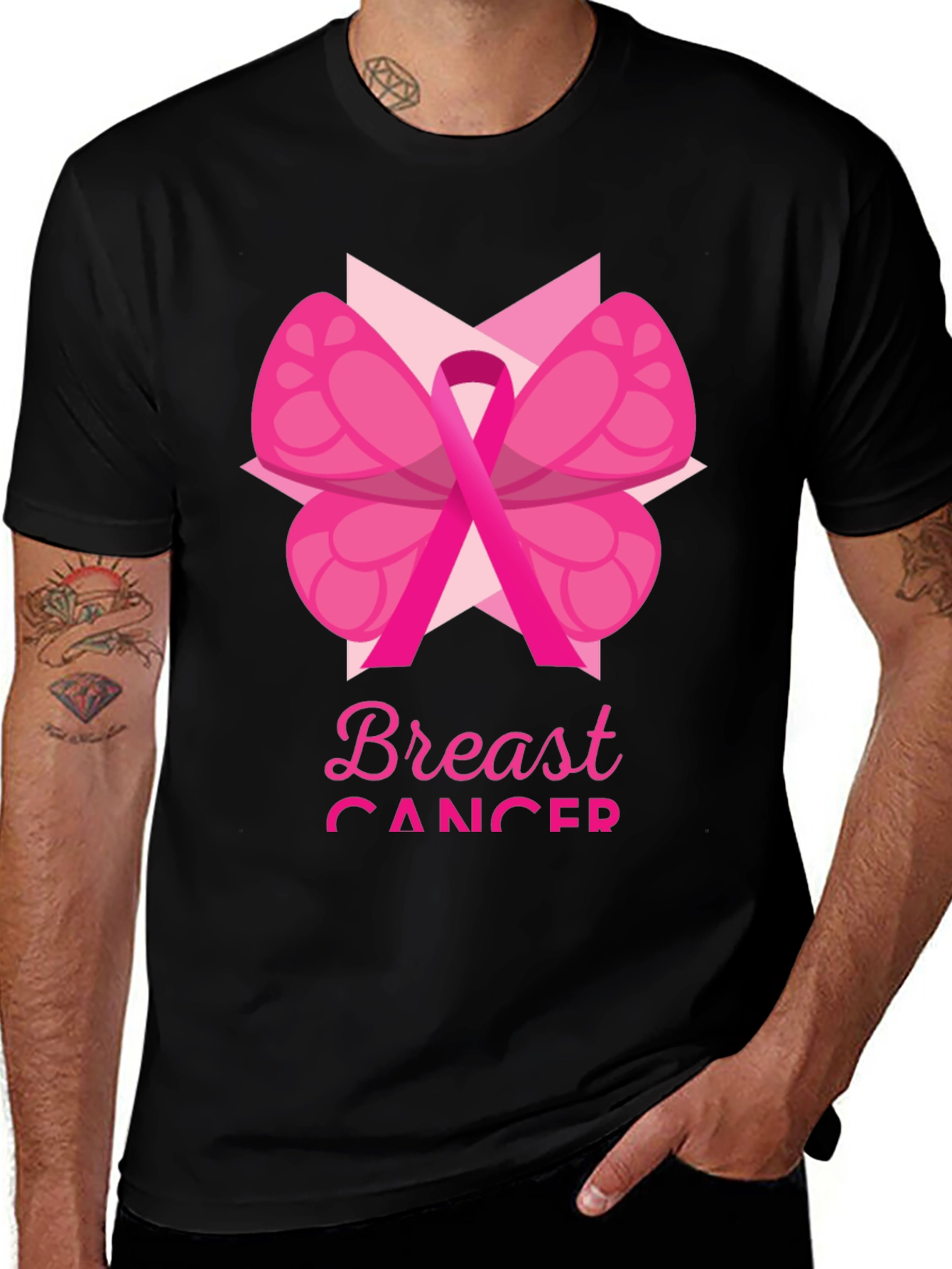 Breast Cancer Awareness T-Shirt Pink Ribbon