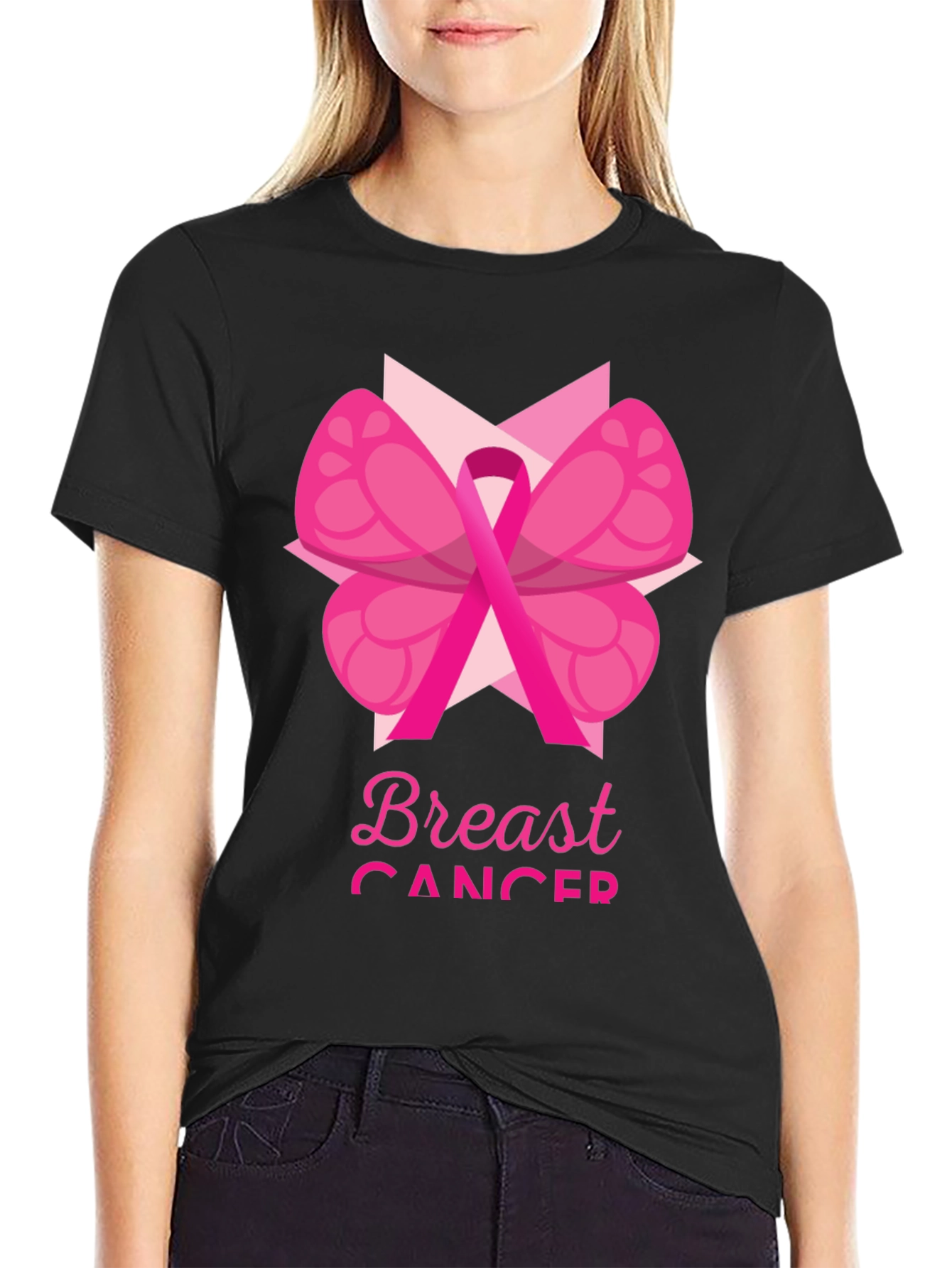Breast Cancer Awareness T-Shirt Pink Ribbon