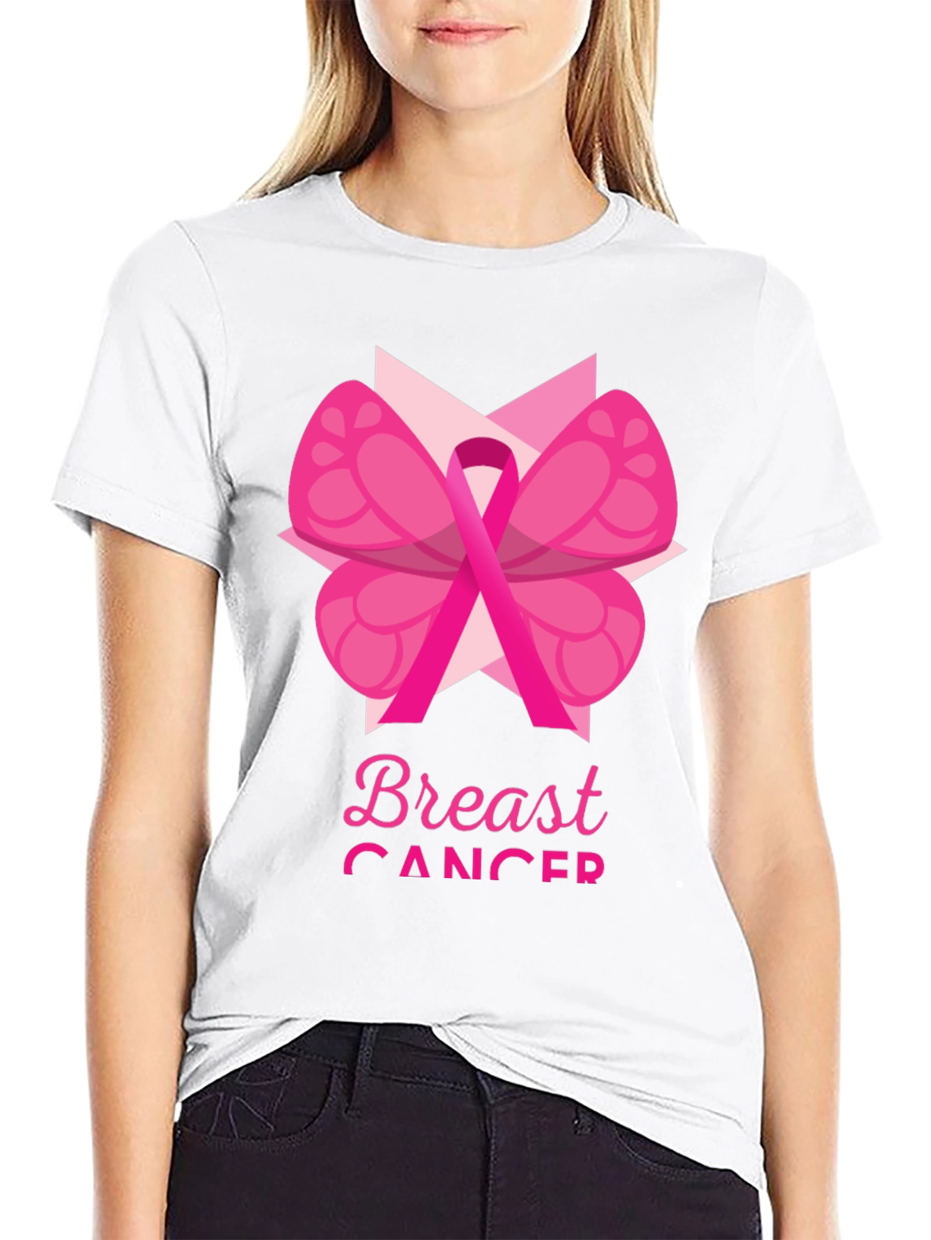 Breast Cancer Awareness T-Shirt Pink Ribbon