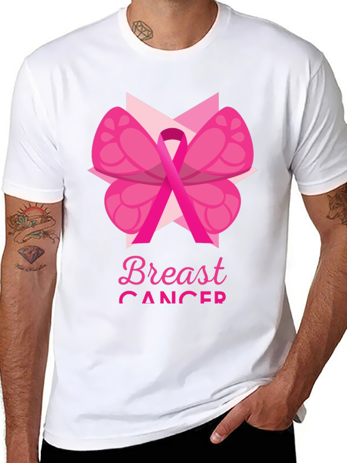 Breast Cancer Awareness T-Shirt Pink Ribbon