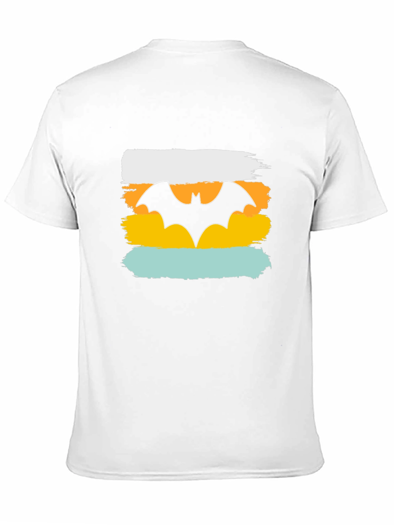 Mens Graphic Tee: Retro Bat Symbol Design