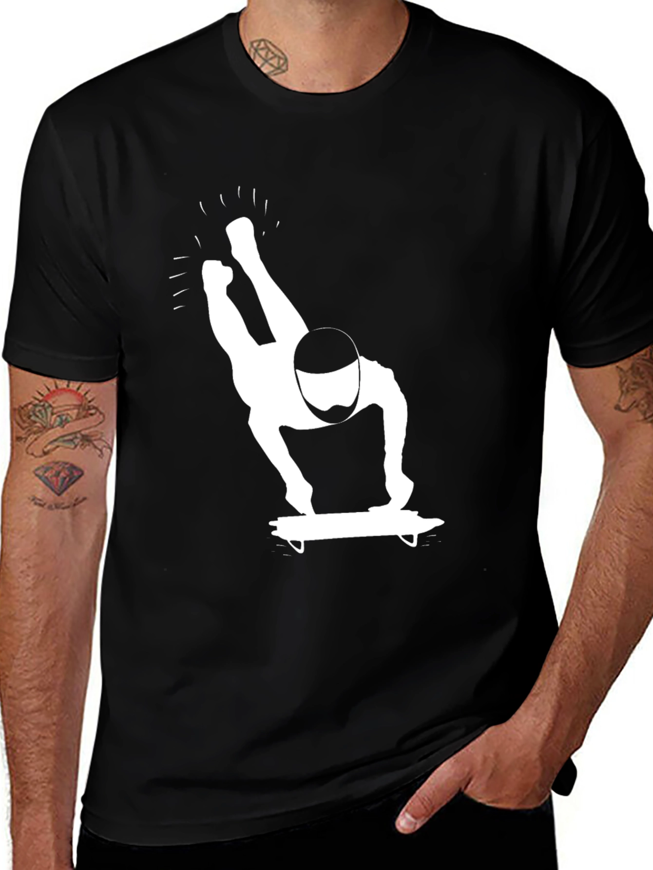 Skeleton Rider Graphic Tee - Black