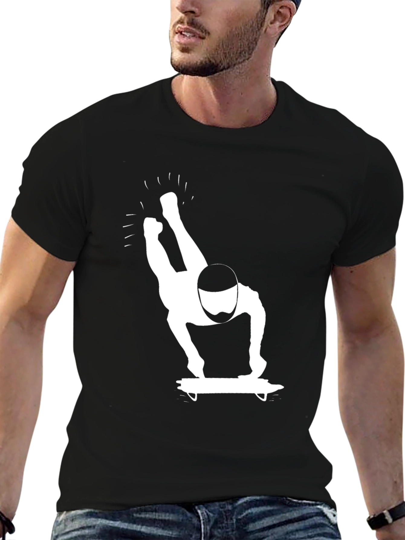 Skeleton Rider Graphic Tee - Black