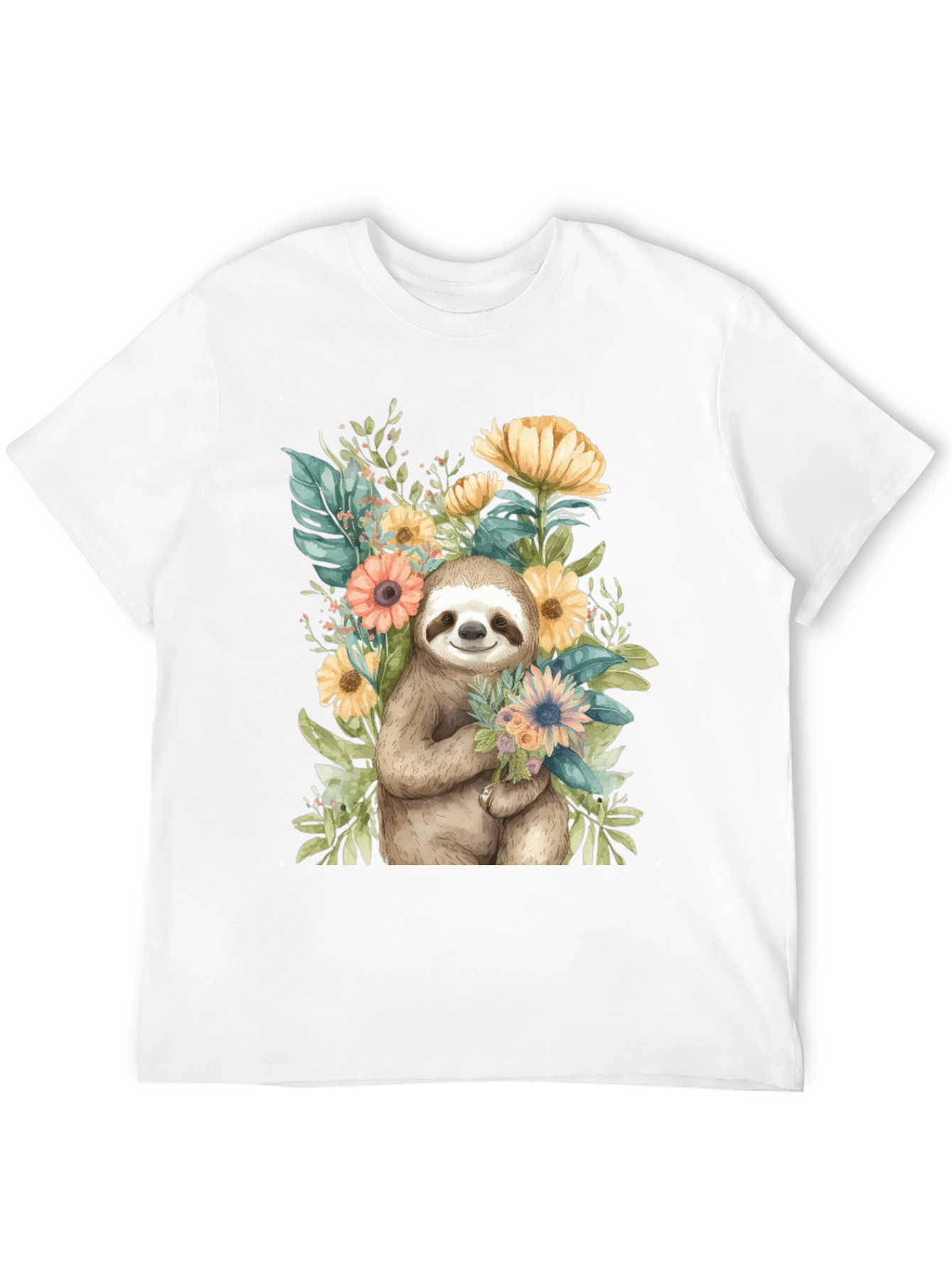 Sloth & Floral Graphic Tee