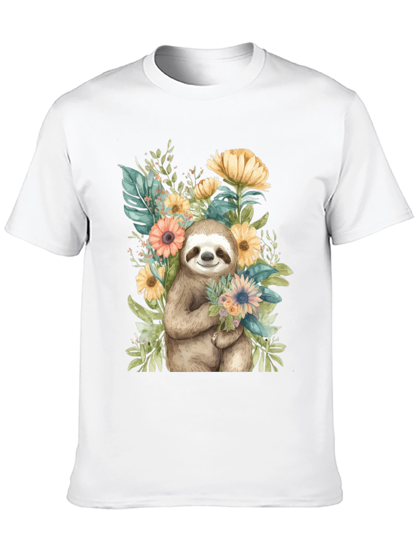 Sloth & Floral Graphic Tee