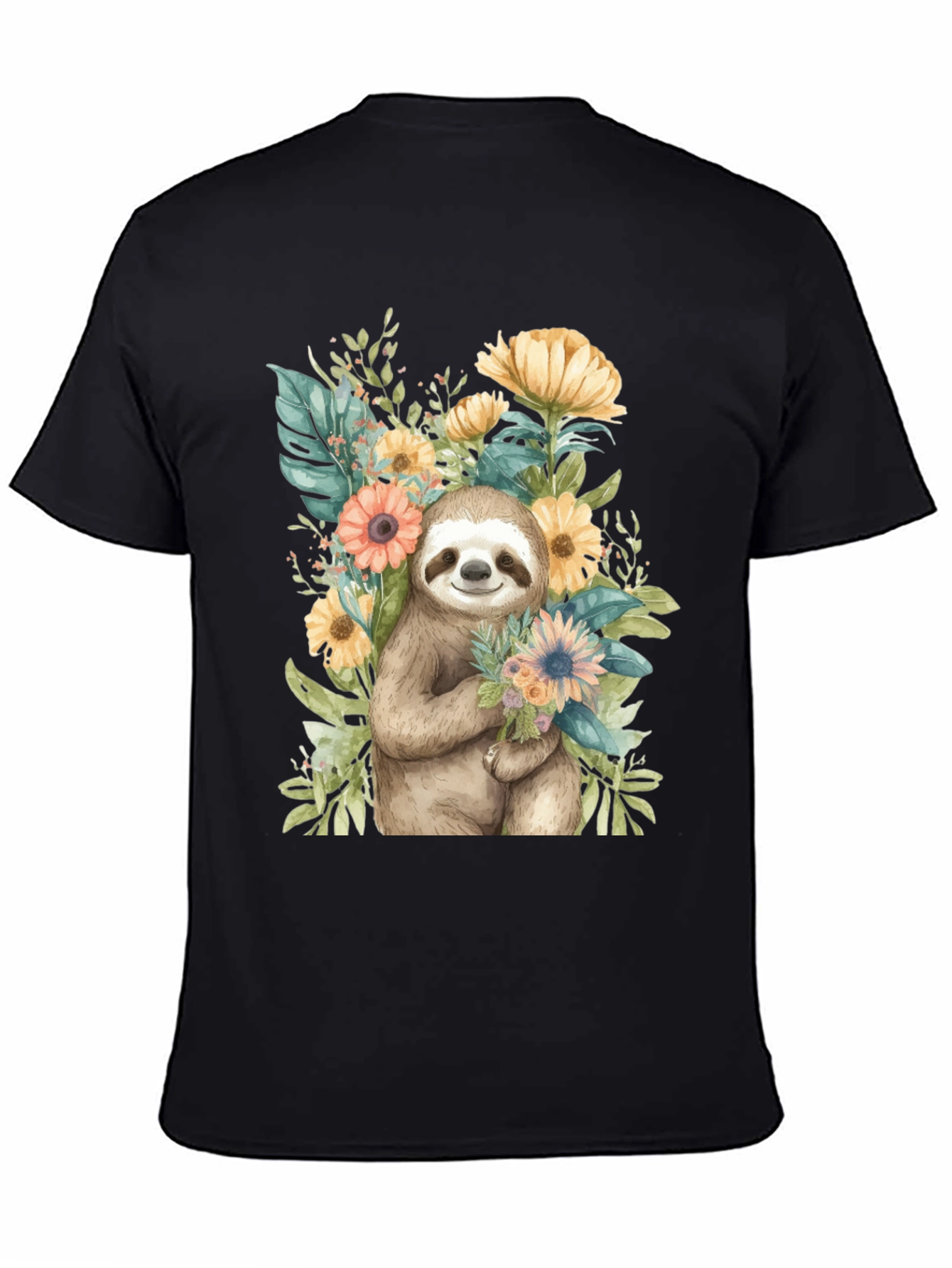 Sloth & Floral Graphic Tee