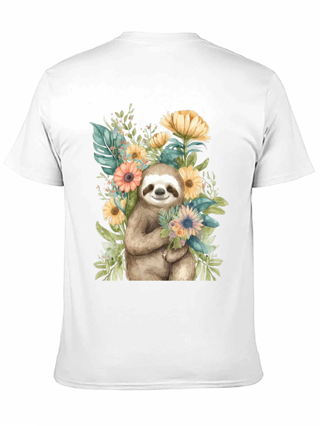 Sloth & Floral Graphic Tee