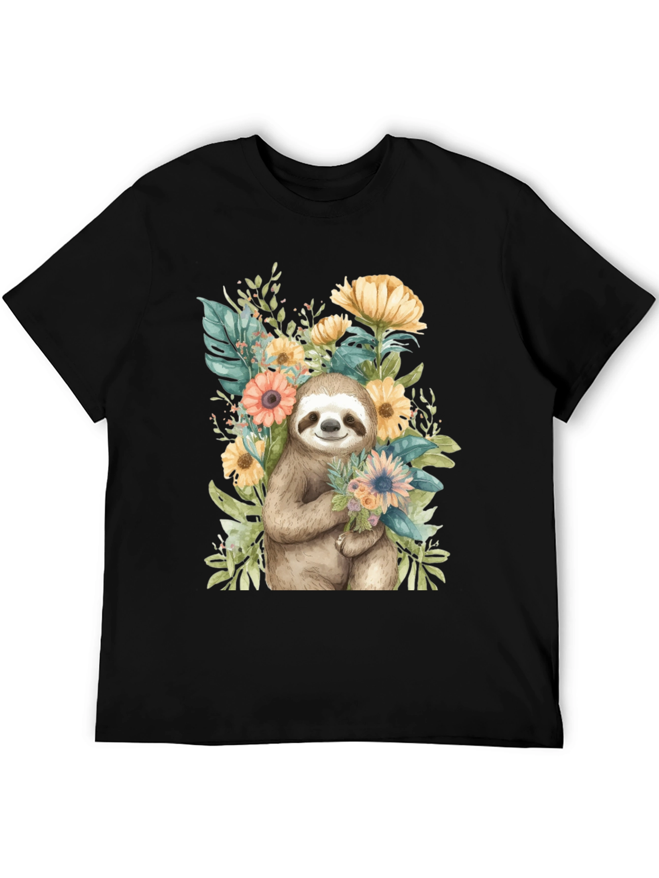 Sloth & Floral Graphic Tee