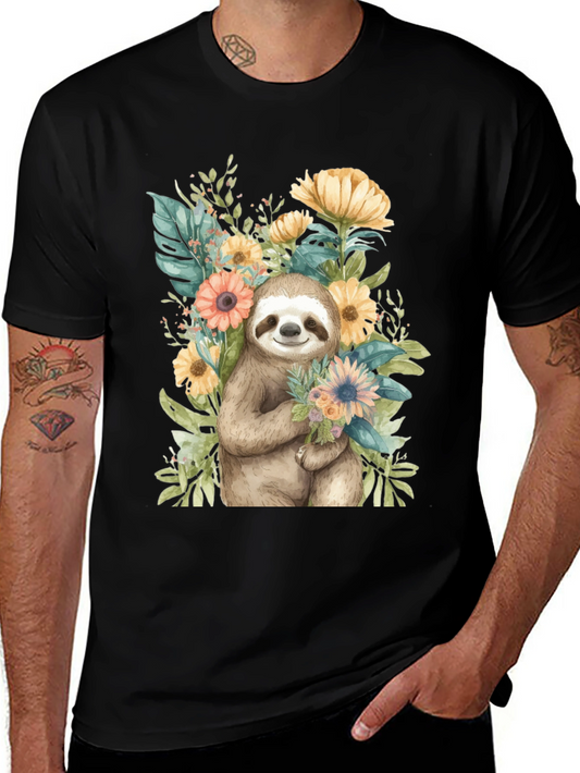 Sloth & Floral Graphic Tee