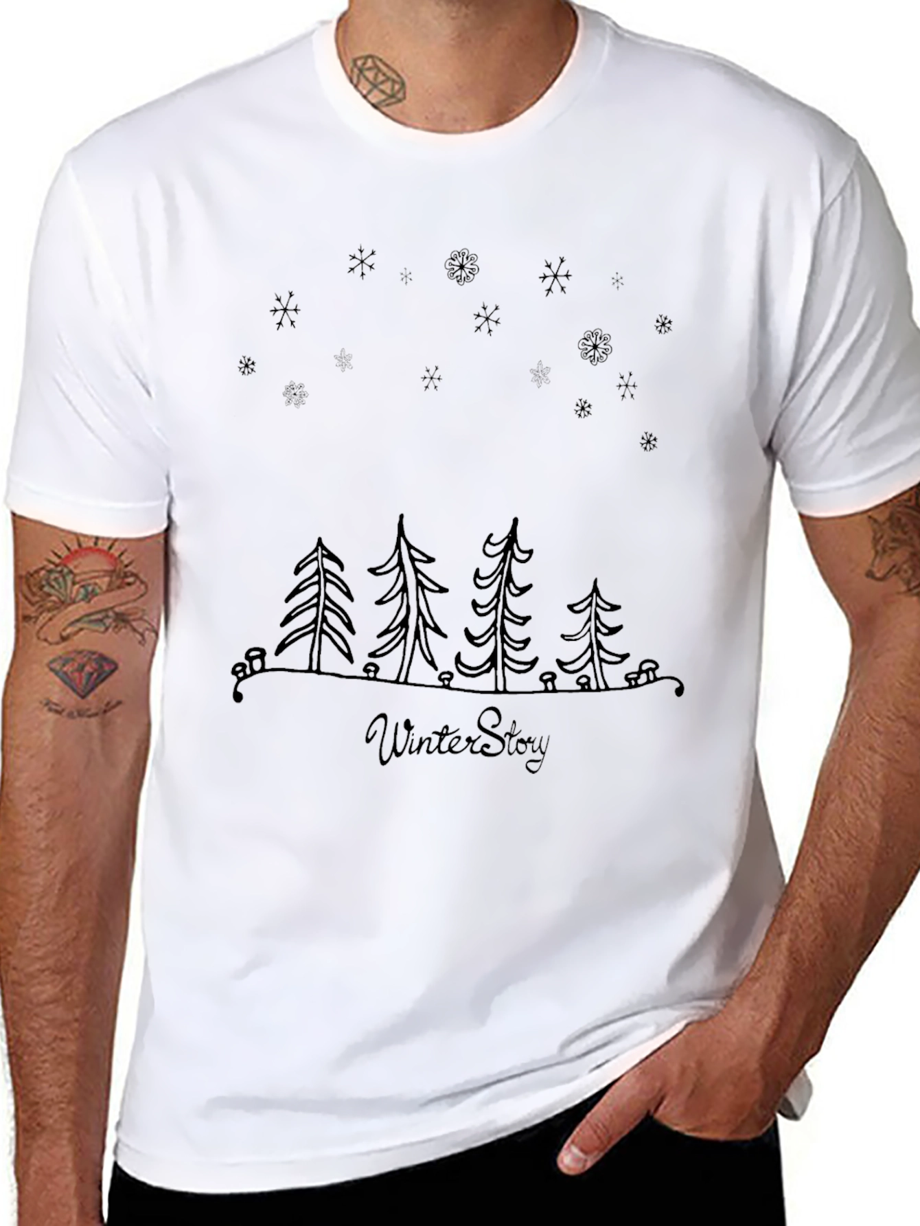 Winter Story Graphic Tee - Black