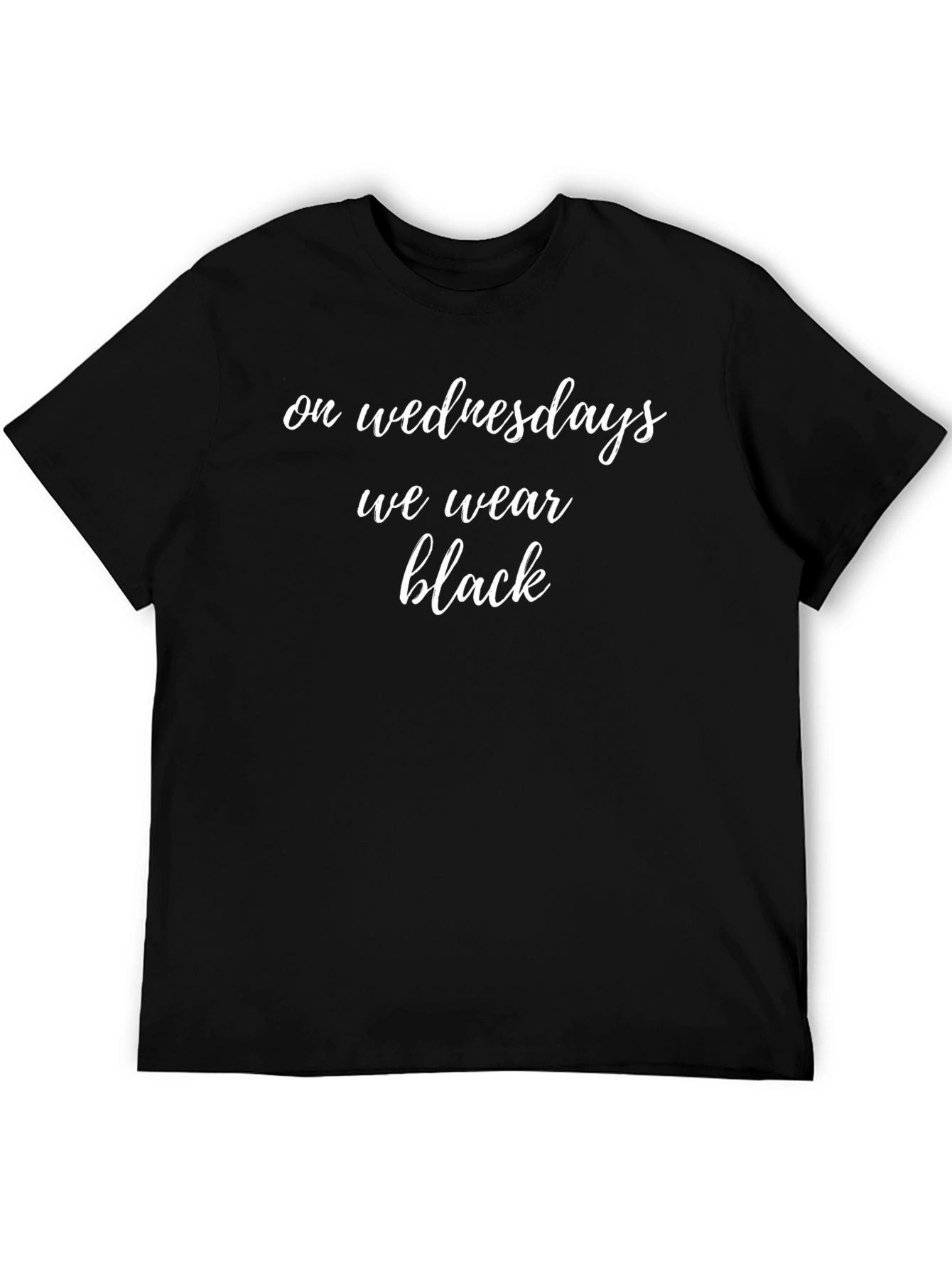 Wednesdays We Wear Black Tee - Stylish Graphic T-Shirt