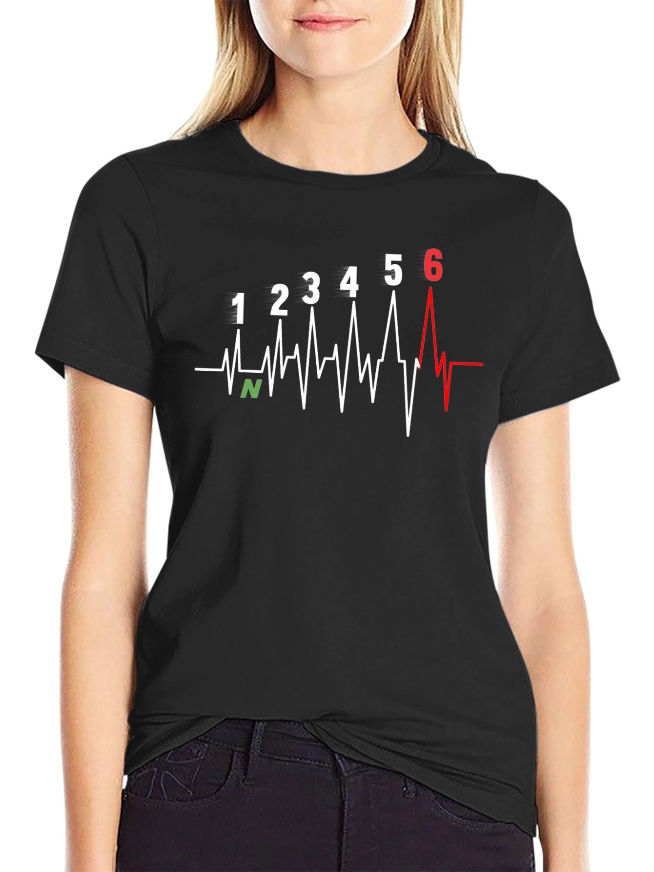 Motorcycle Gear Shift Heartbeat T-Shirt