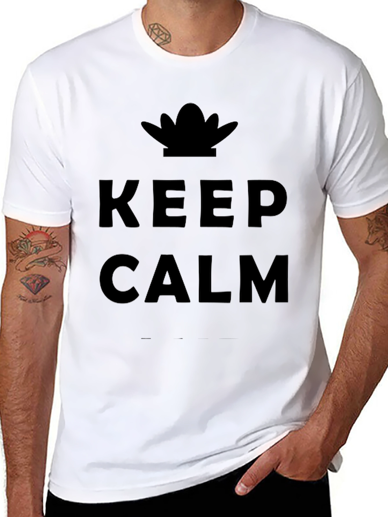 Keep Calm Graphic Print T-Shirt