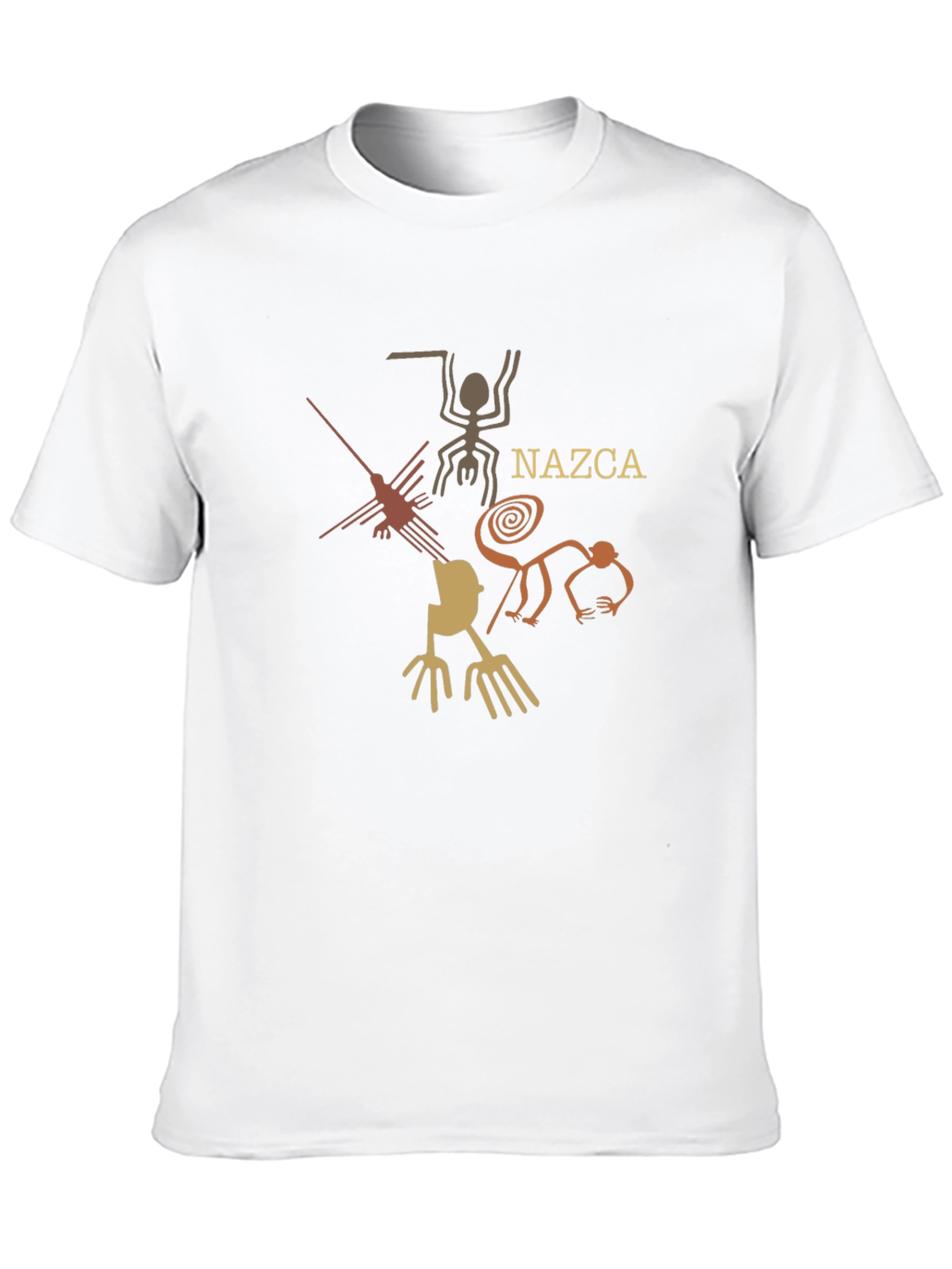 Nazca Lines Graphic Tee - Black Cotton T-Shirt