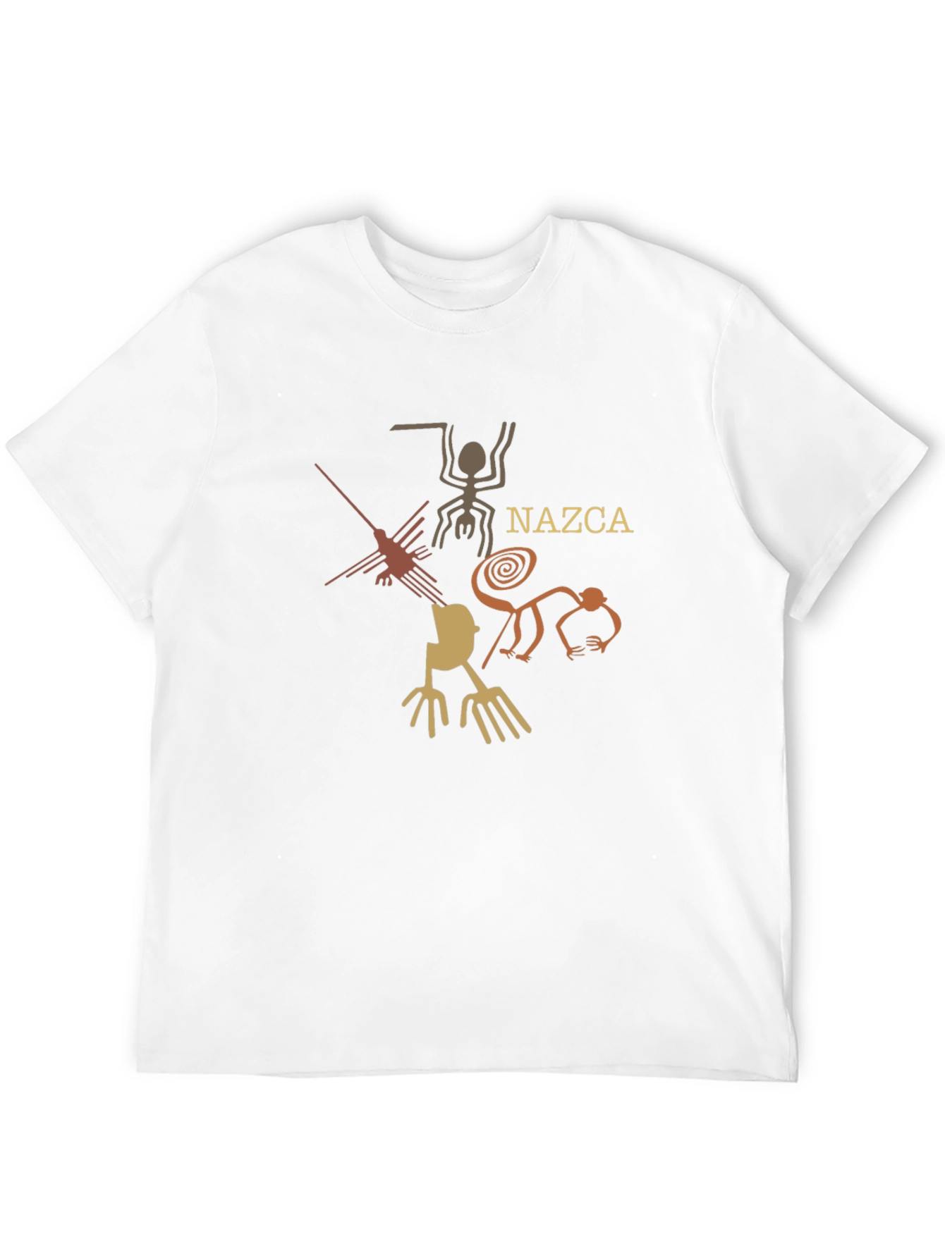 Nazca Lines Graphic Tee - Black Cotton T-Shirt