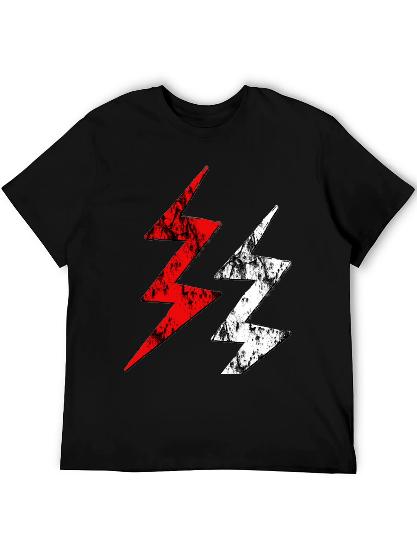 Lightning Bolt Graphic Tee - Red and White