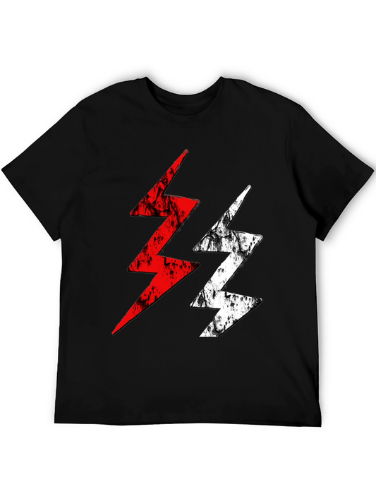 Lightning Bolt Graphic Tee - Red and White