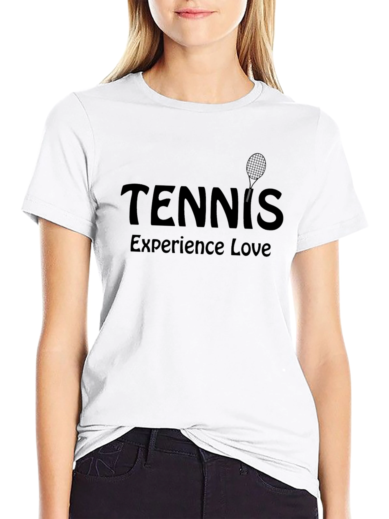 Tennis Experience Love Black Graphic Tee