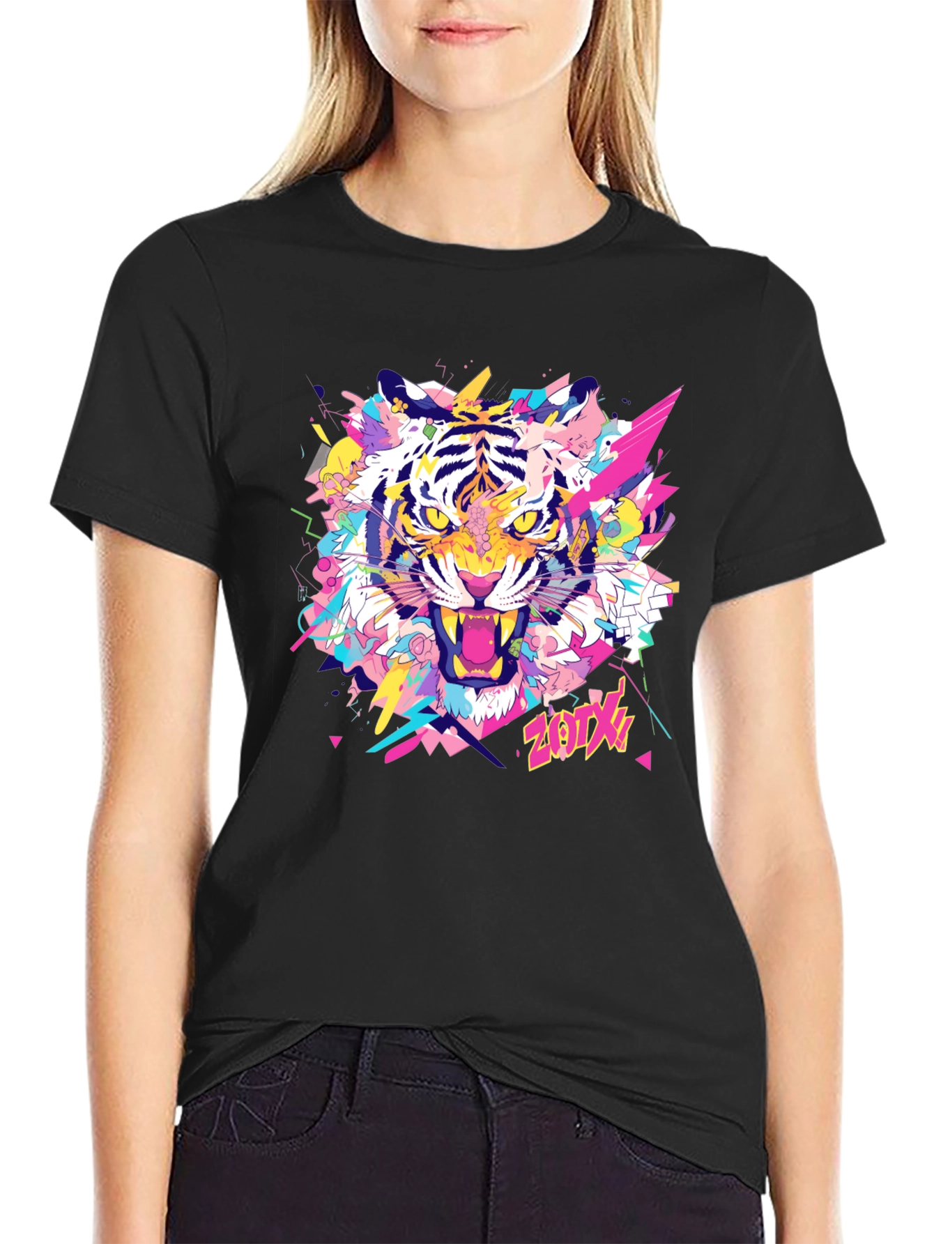 Bold Tiger Graphic Tee - Mens Black T-Shirt