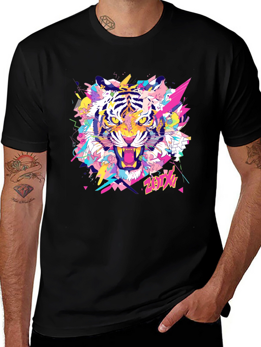 Bold Tiger Graphic Tee - Mens Black T-Shirt