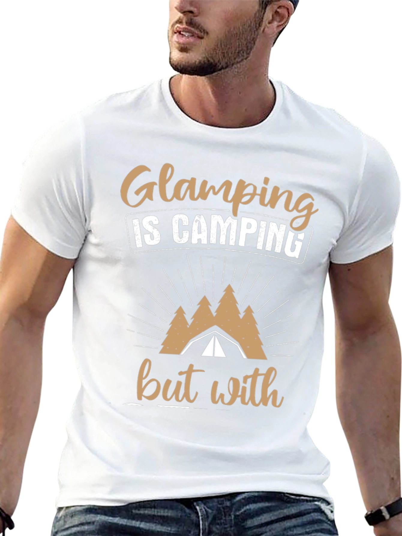 Glamping is Camping T-Shirt - Black Cotton Tee