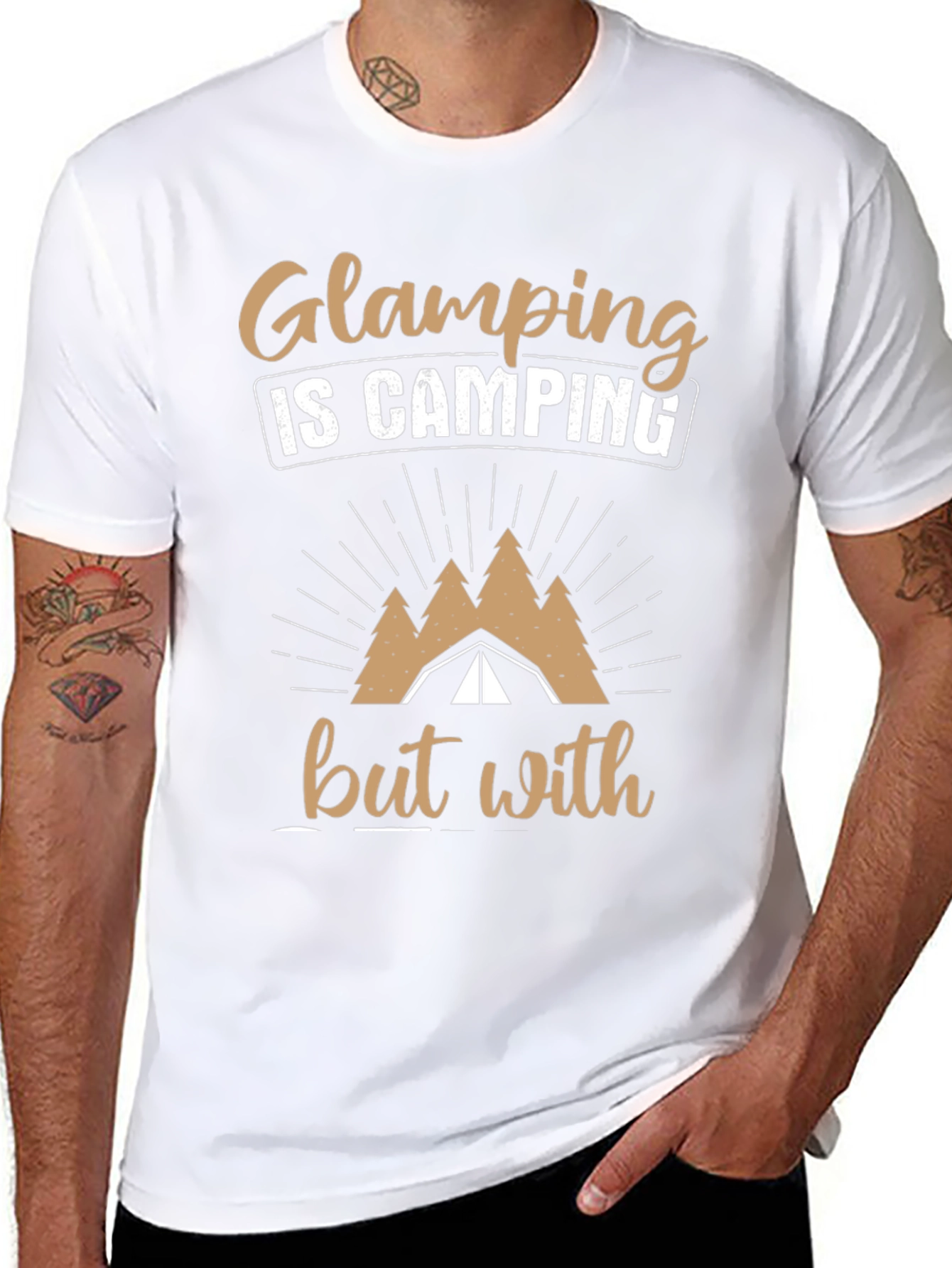 Glamping is Camping T-Shirt - Black Cotton Tee