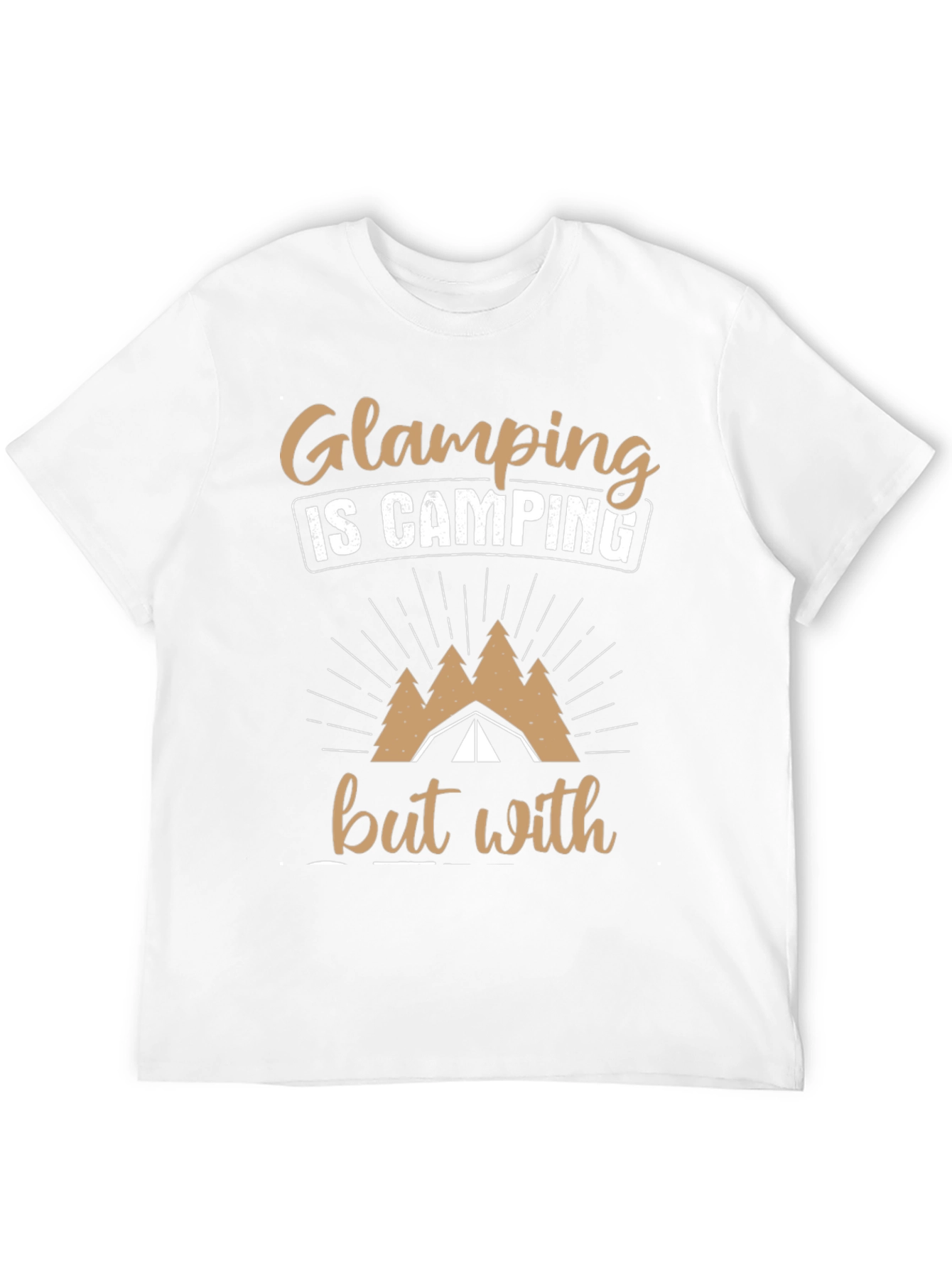 Glamping is Camping T-Shirt - Black Cotton Tee