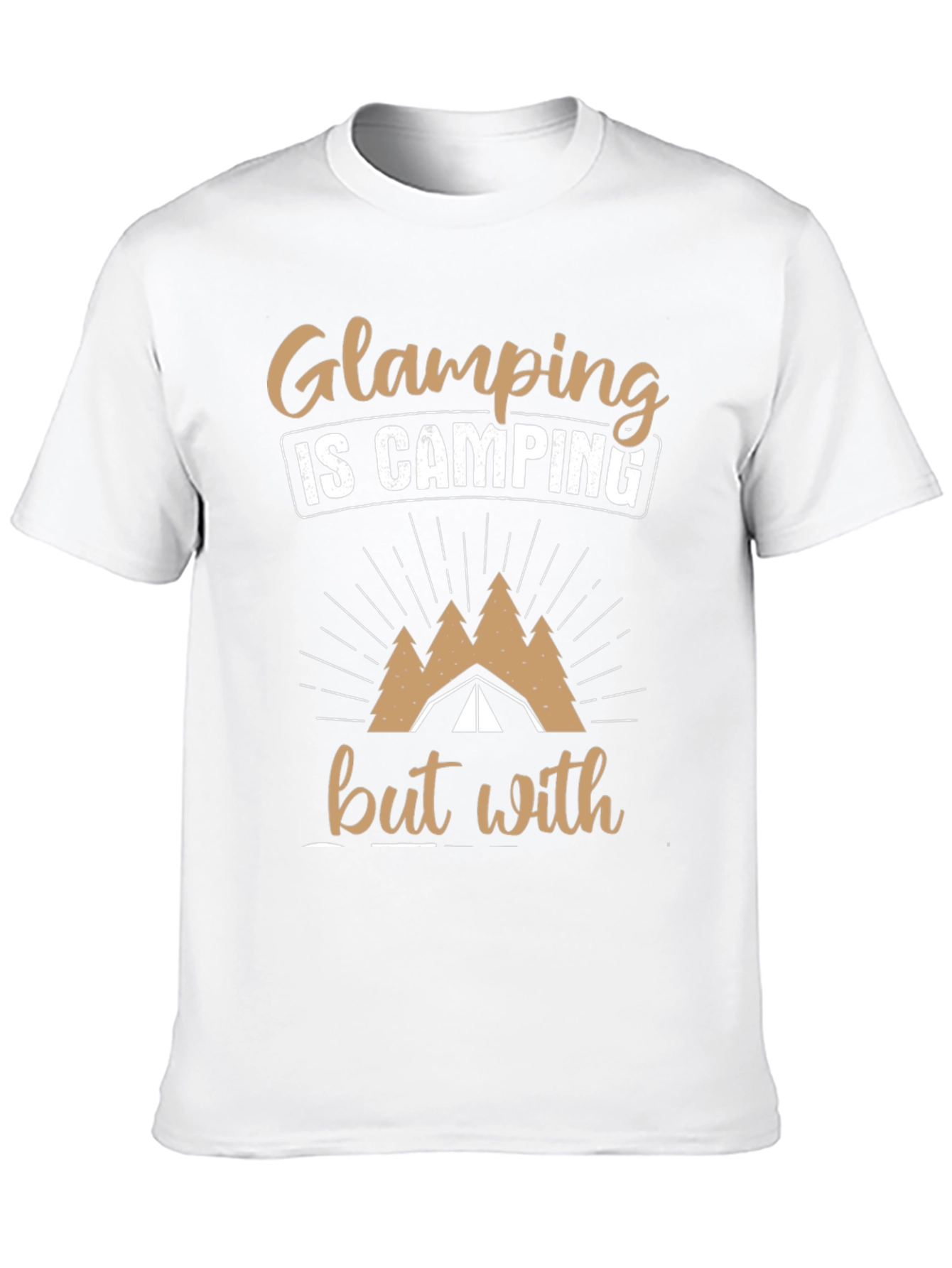 Glamping is Camping T-Shirt - Black Cotton Tee
