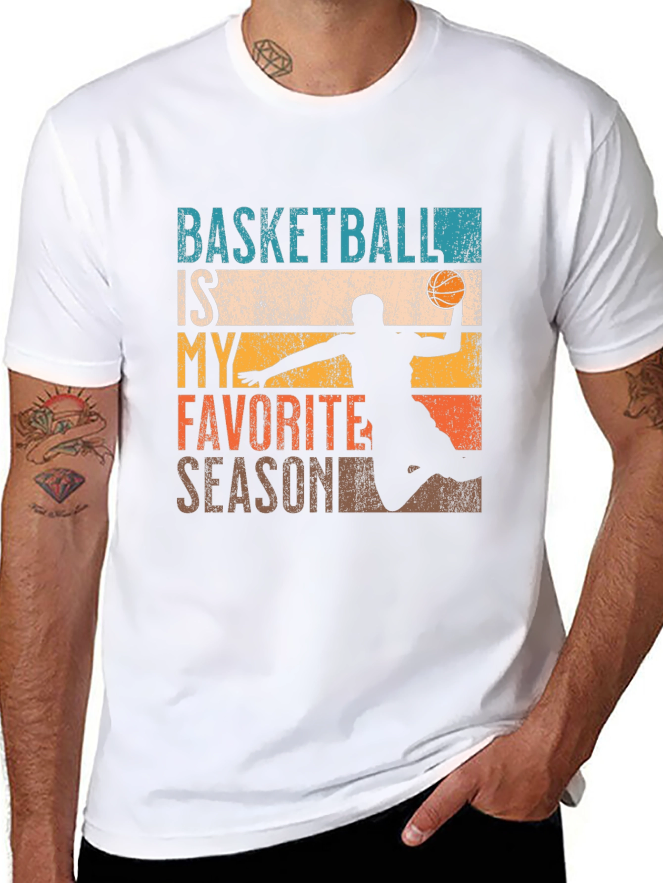 Basketball is My Favorite Season Black T-Shirt