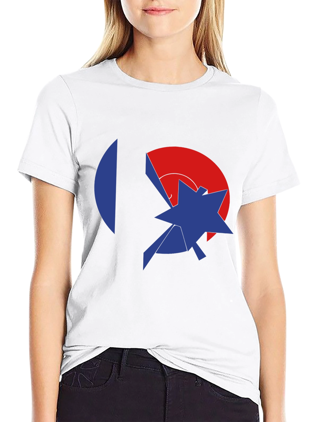 Abstract Graphic Black Tee - Modern Casual Style