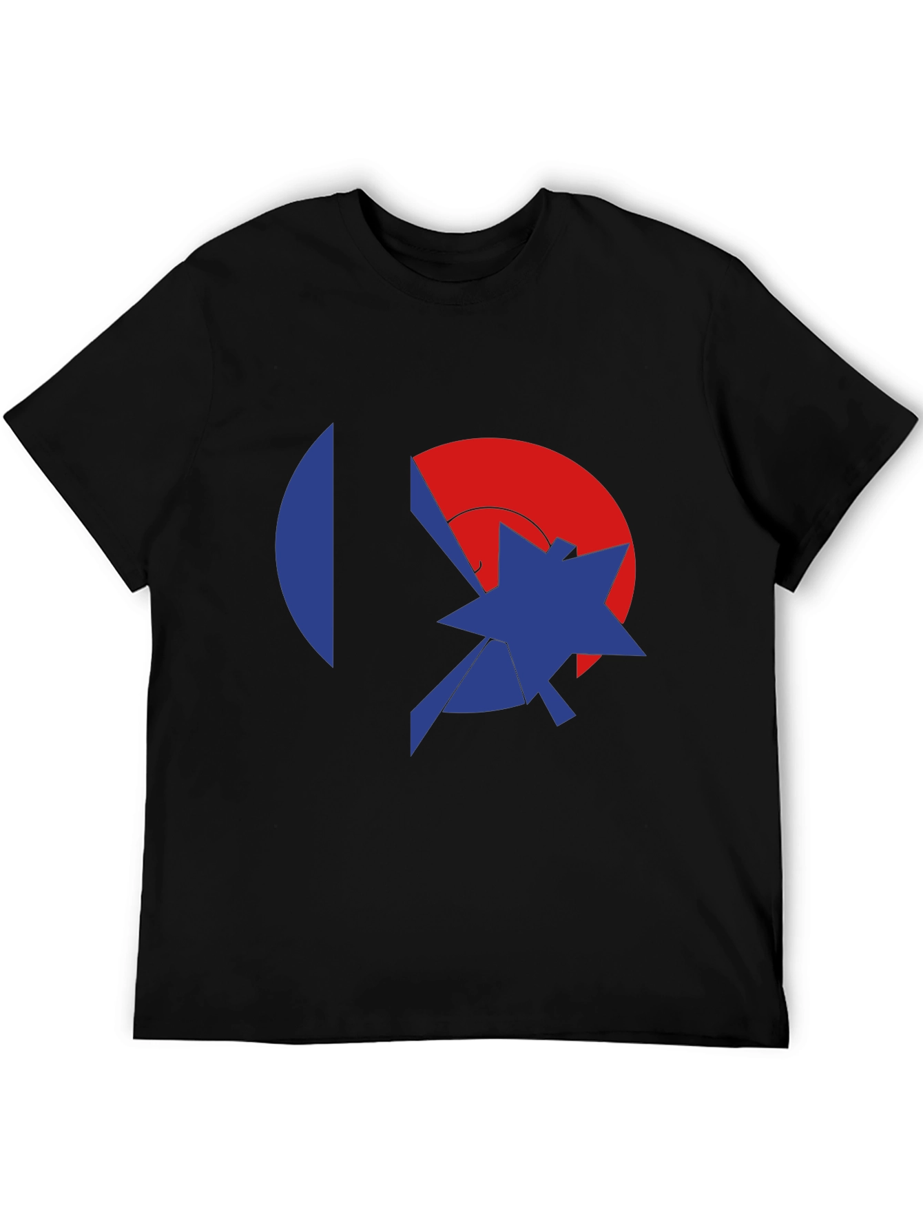 Abstract Graphic Black Tee - Modern Casual Style