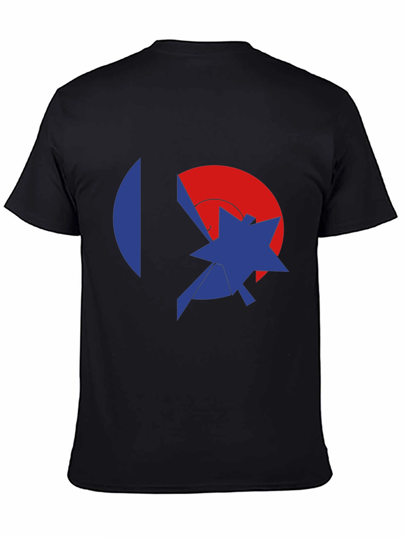 Abstract Graphic Black Tee - Modern Casual Style