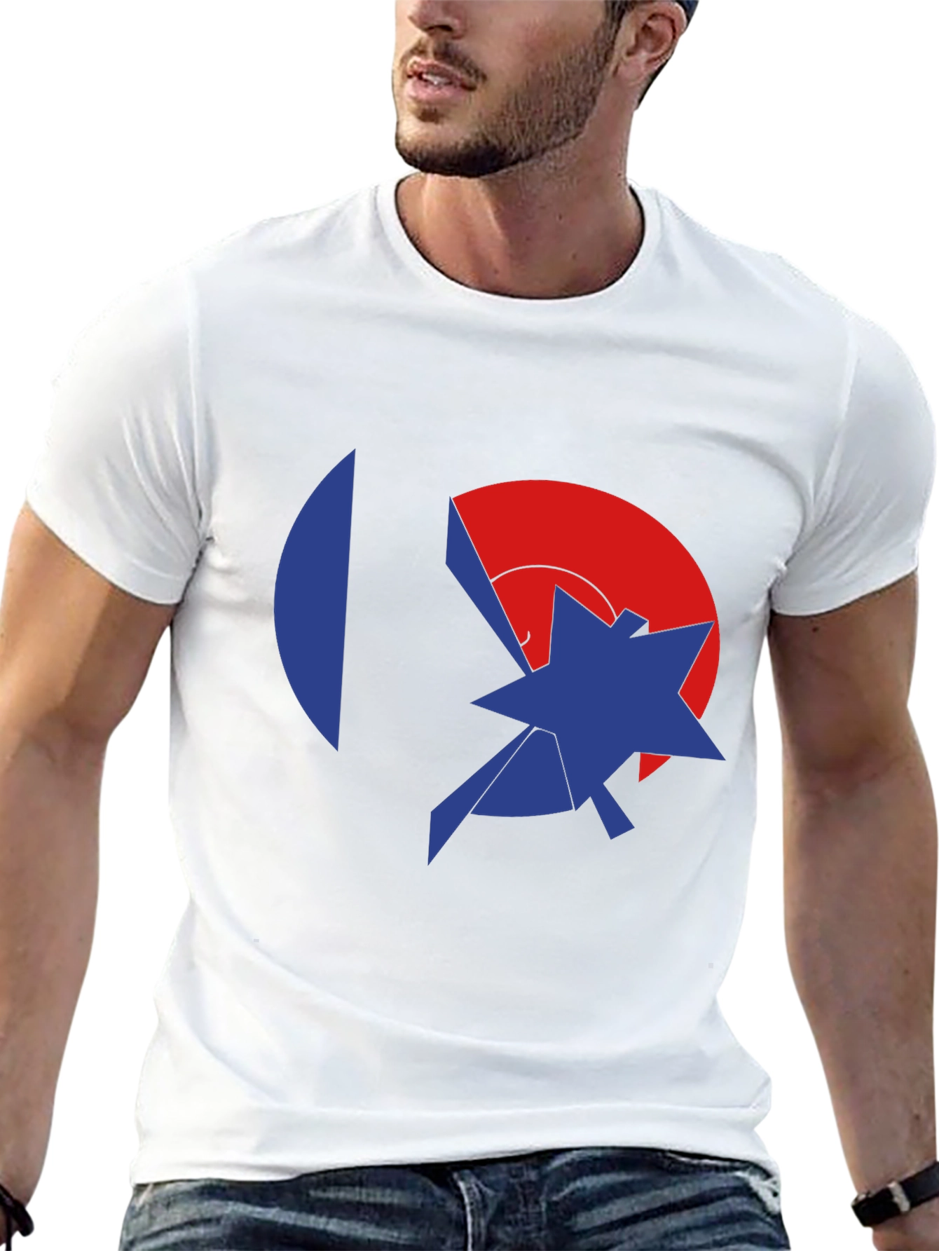Abstract Graphic Black Tee - Modern Casual Style