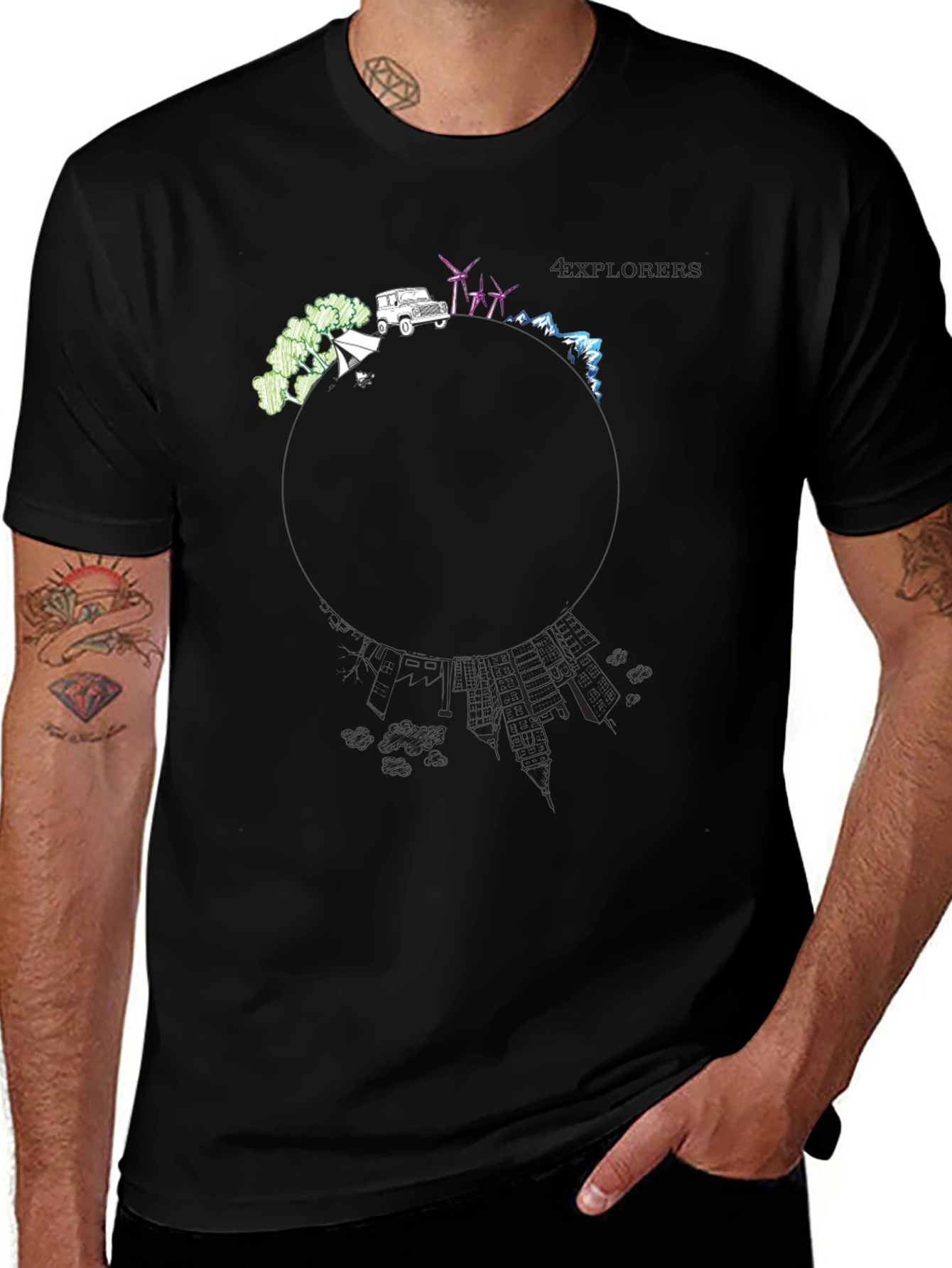 Explorers Graphic T-Shirt - Black Adventure Tee