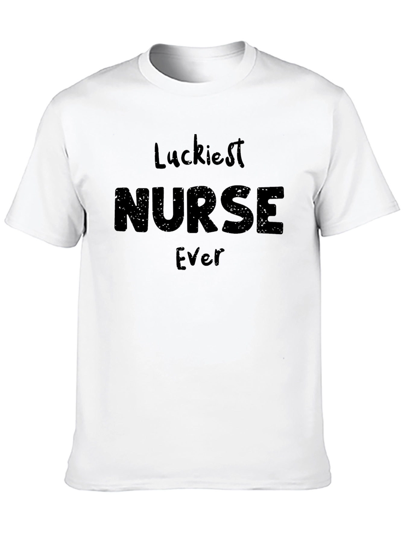 Luckiest Nurse Ever Graphic T-Shirt - Black