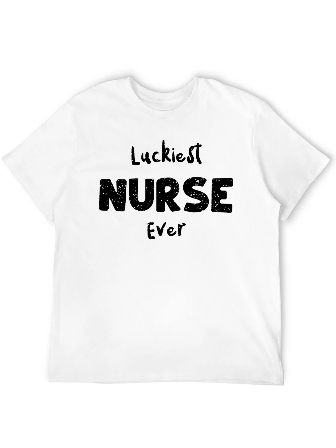Luckiest Nurse Ever Graphic T-Shirt - Black