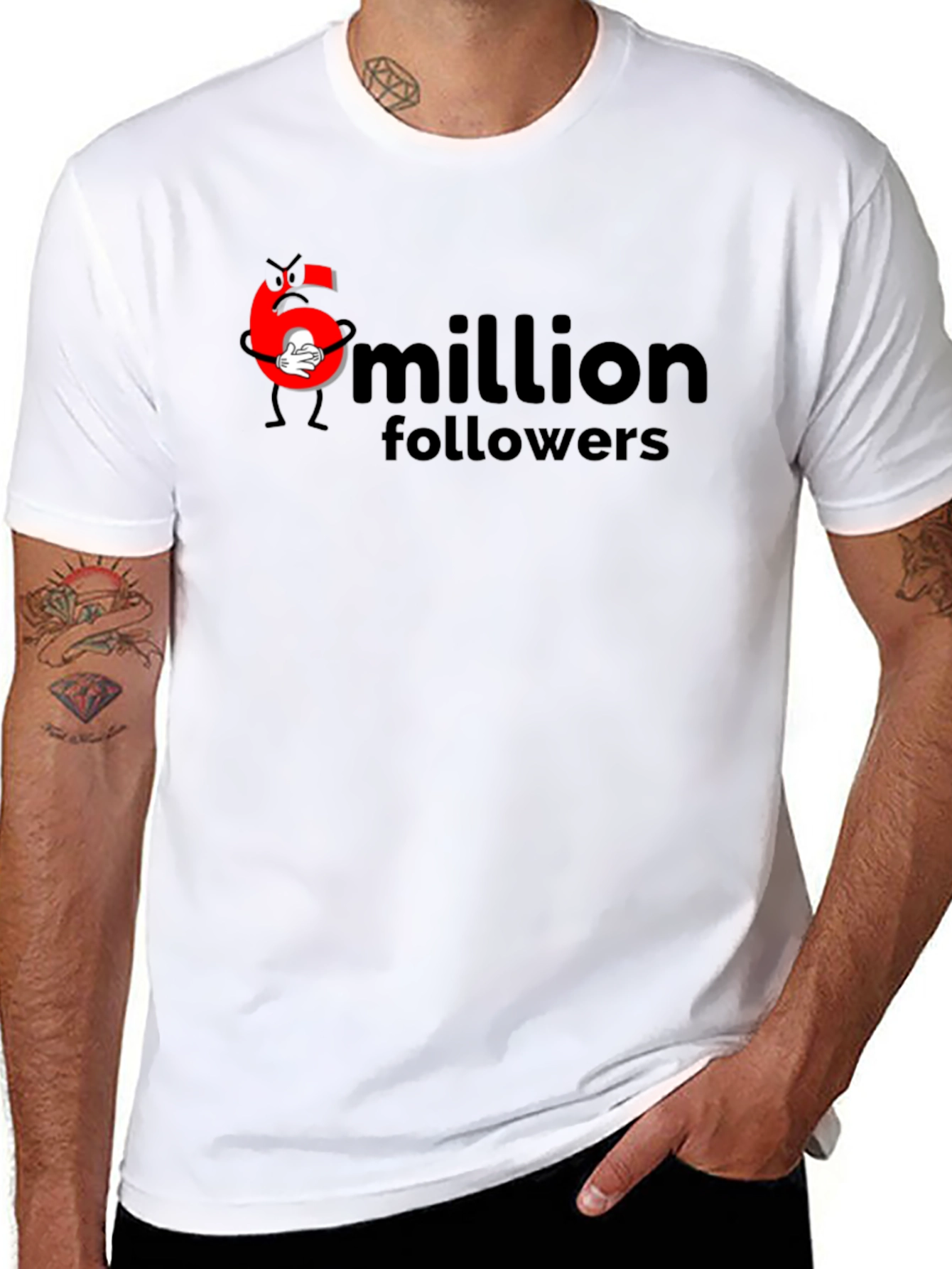 6 Million Followers Black T-Shirt